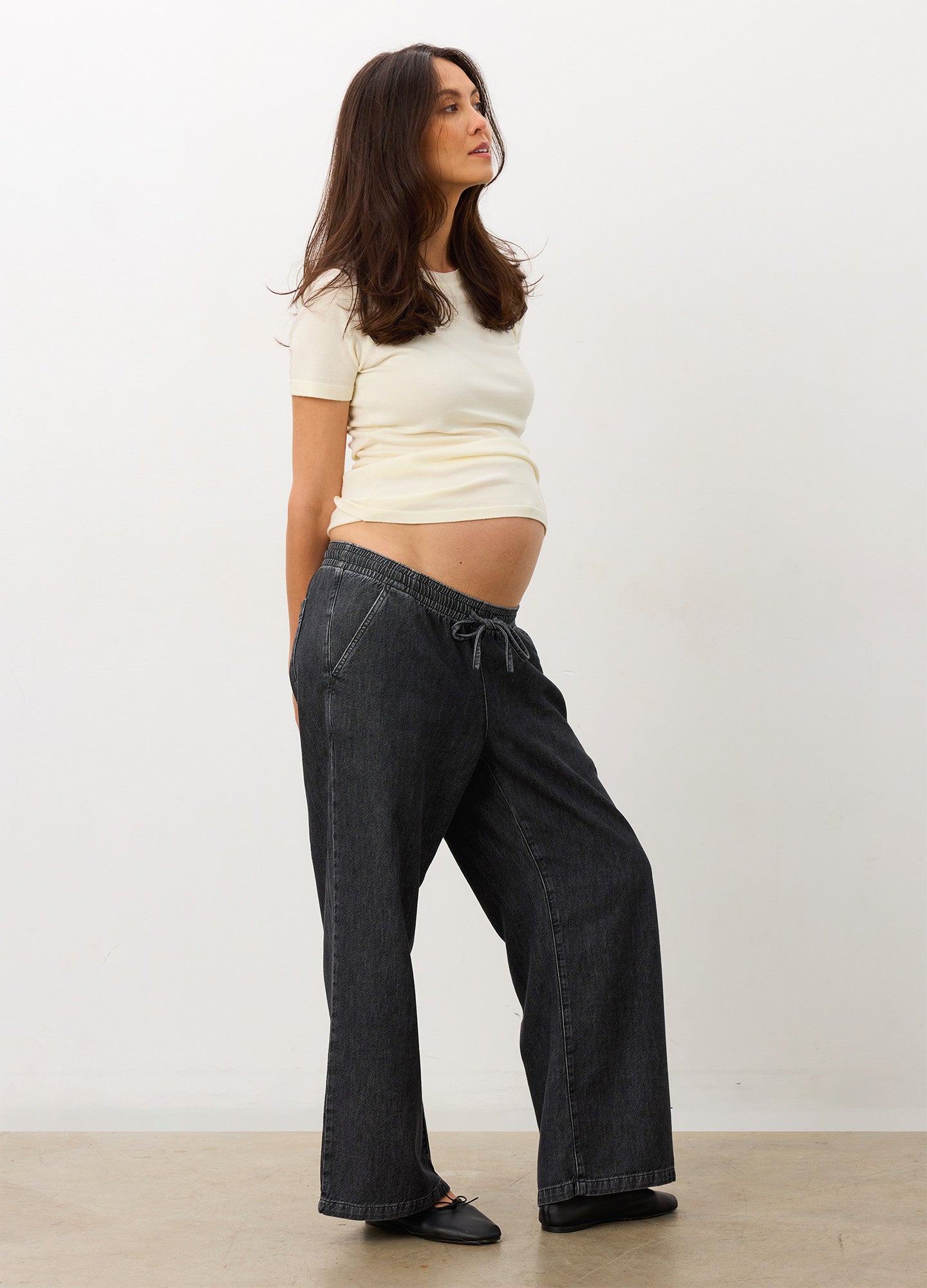 The Drapey Denim Wide Leg Pant