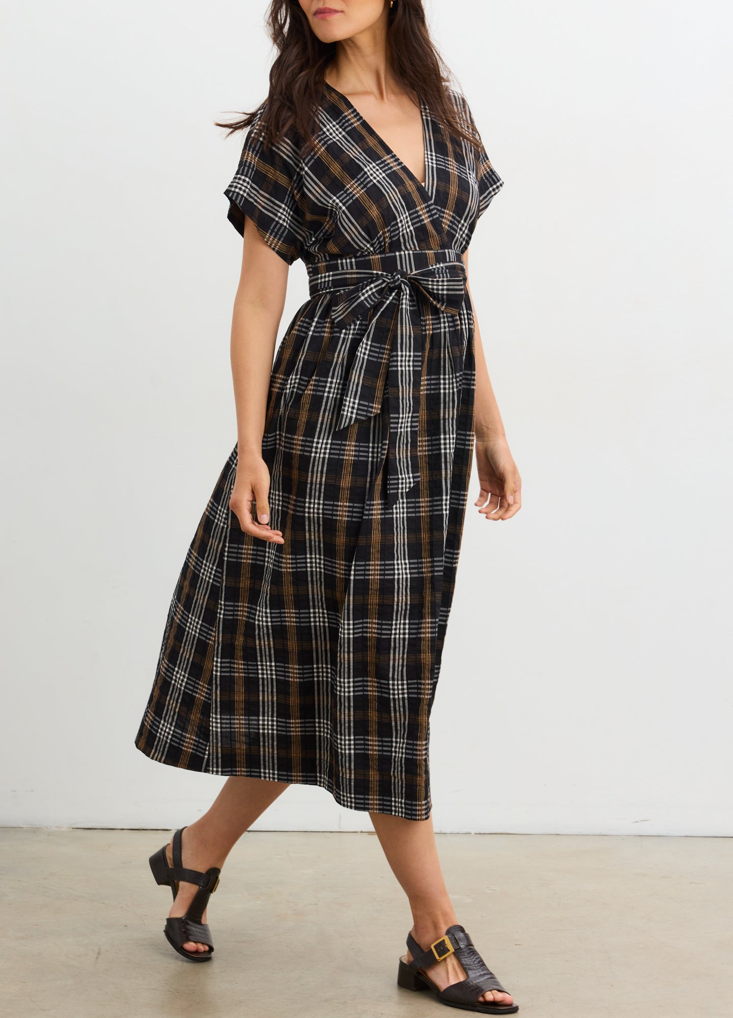 HATCH Collection The Autumn Plaid Carolina Dress - Black Multi Plaid HATCH Collection The Autumn Plaid Carolina Dress - Black Multi Plaid