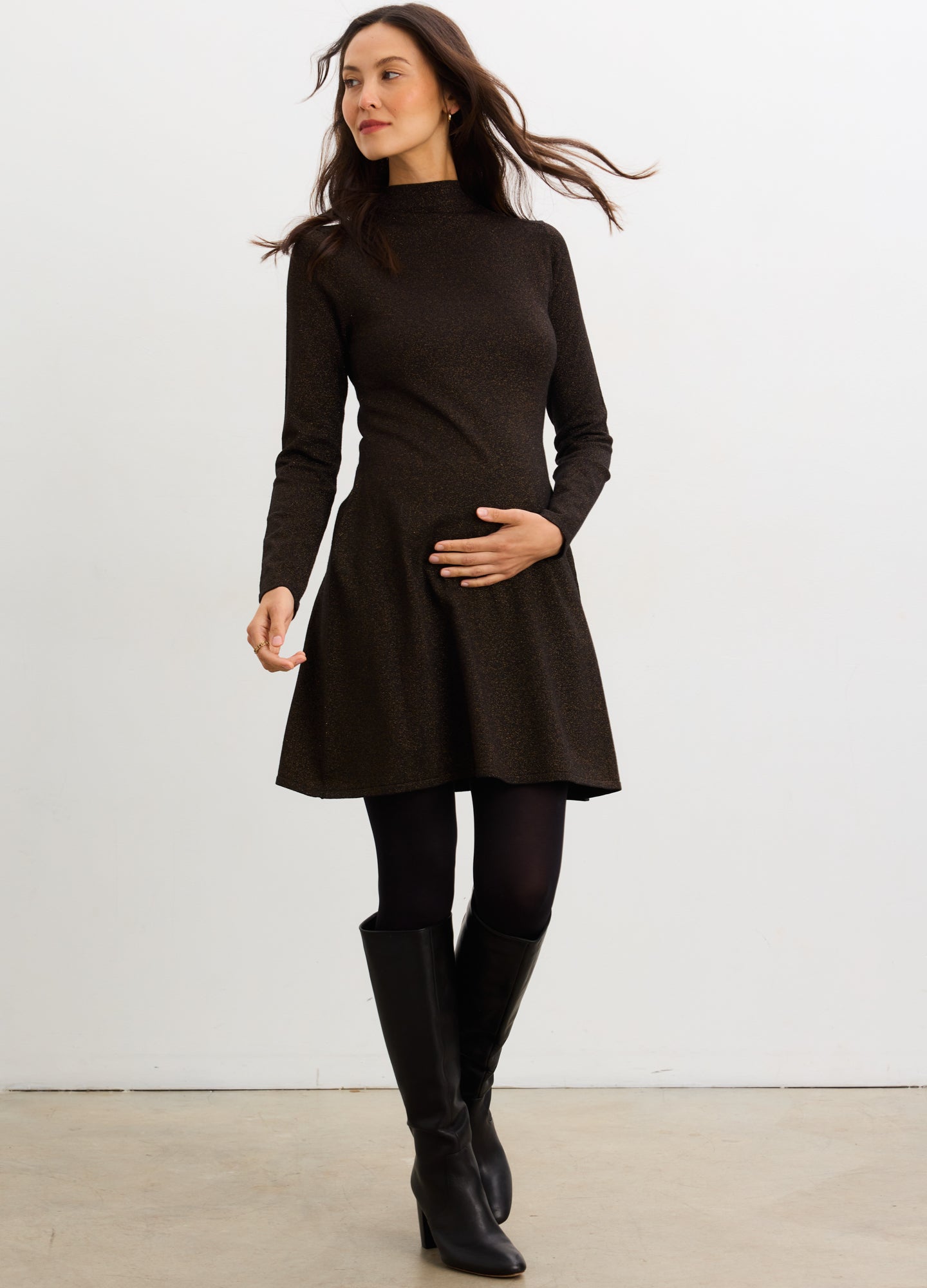 The Daniella Metallic Knit Mini Dress