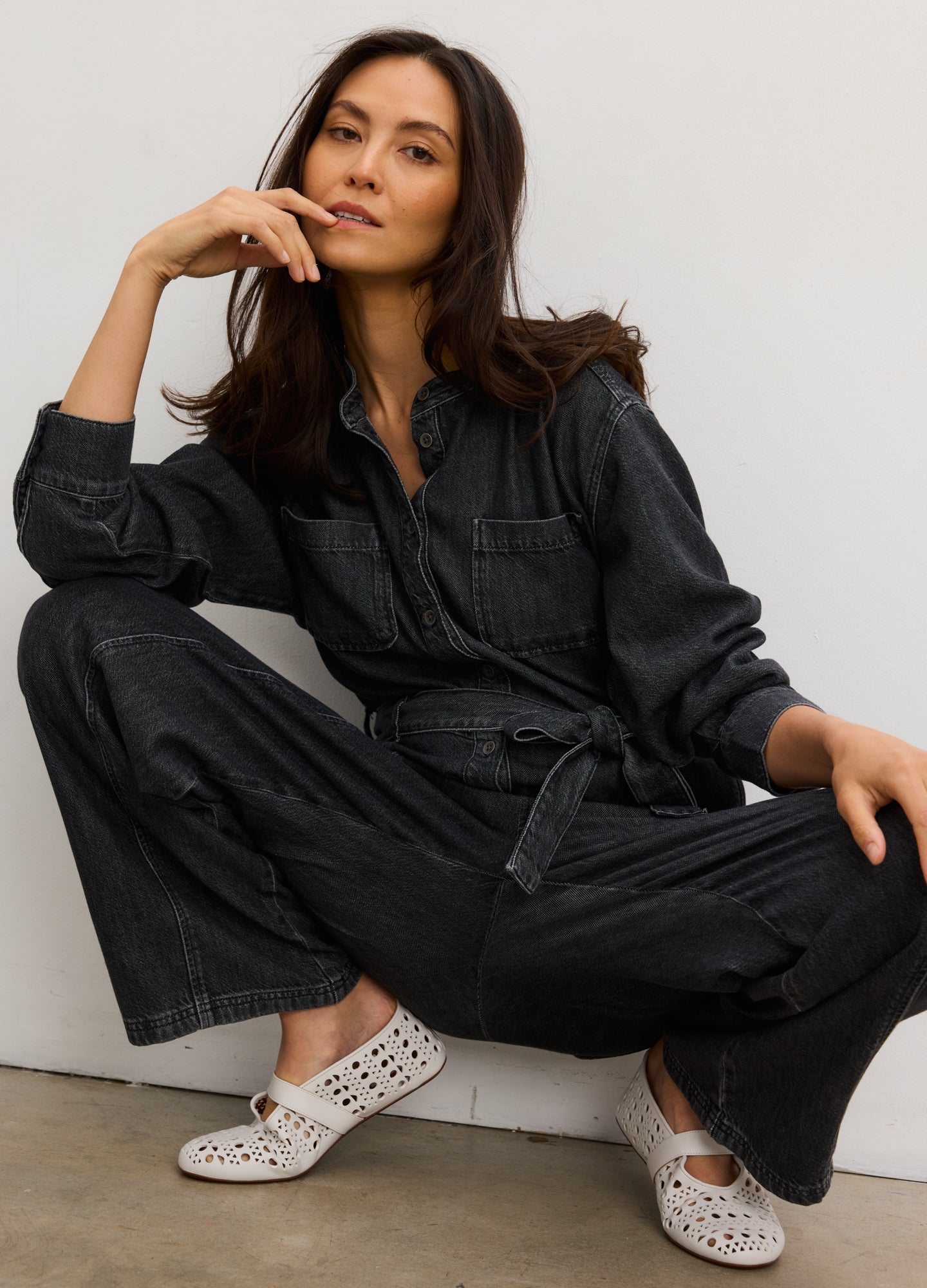 The Drapey Denim Jumpsuit