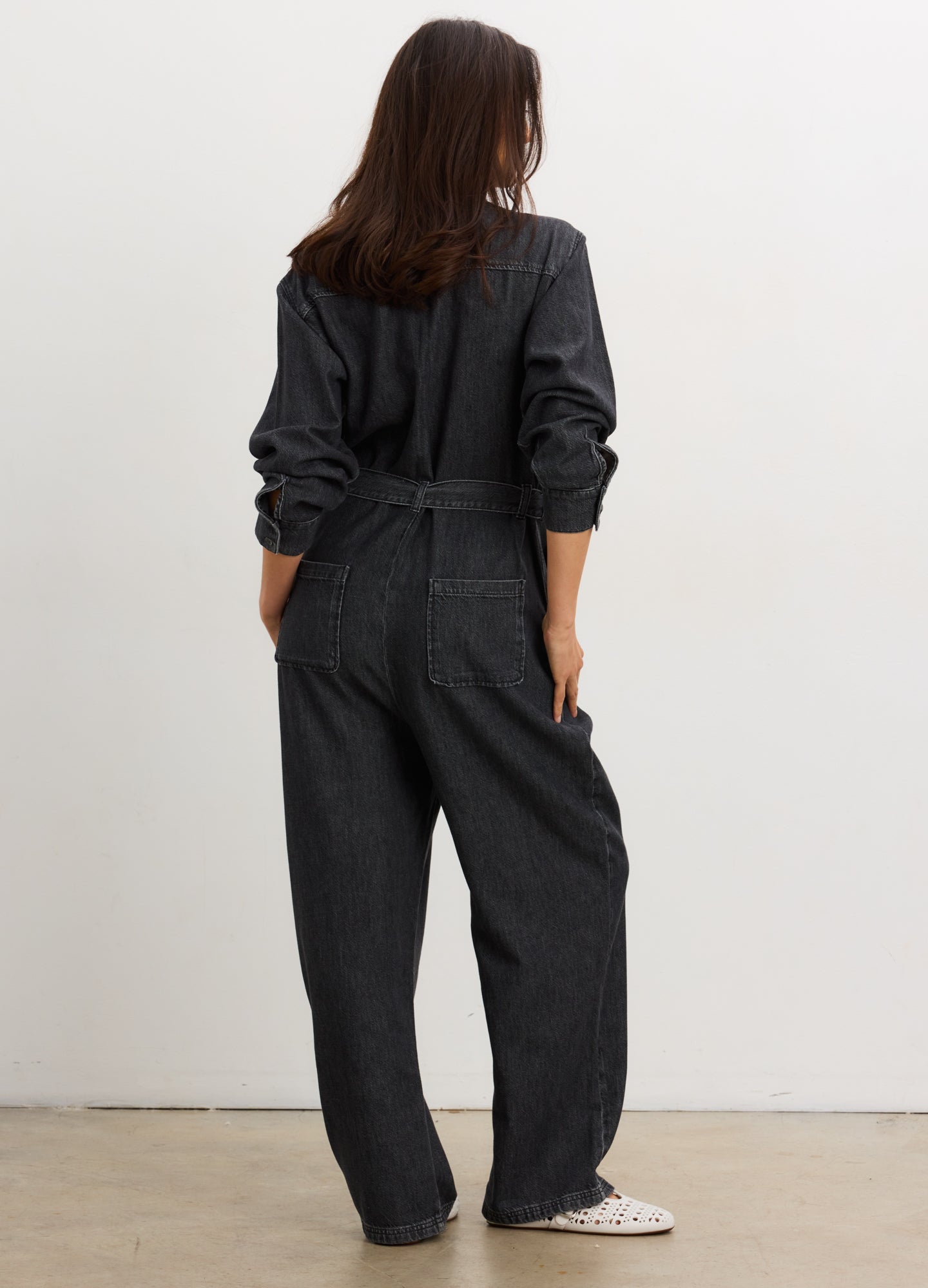 The Drapey Denim Jumpsuit