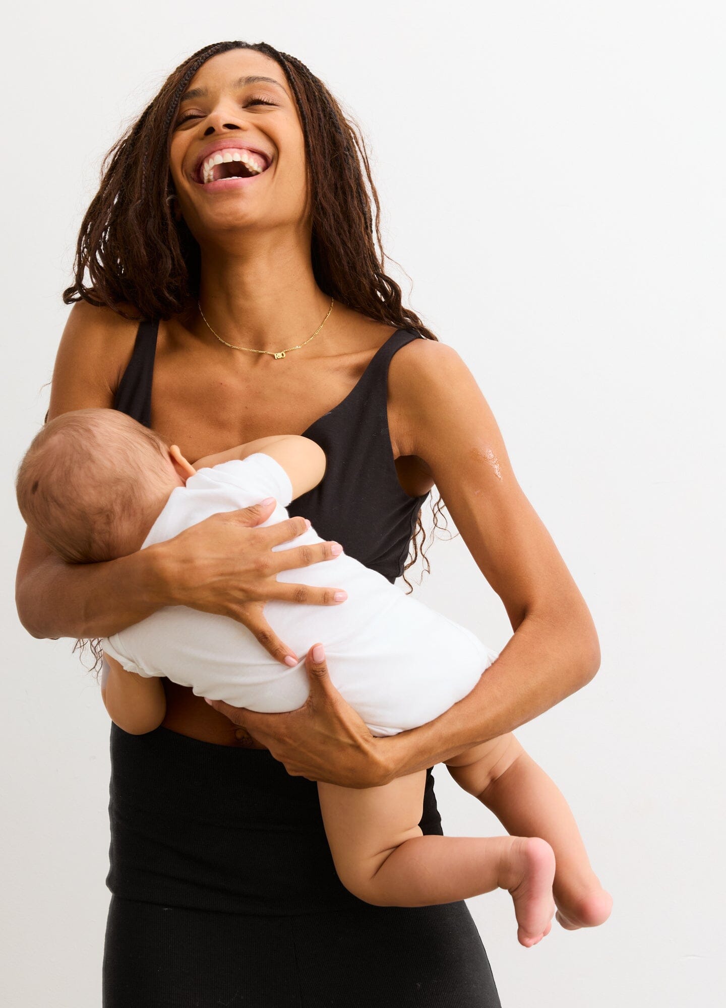 The Dream Feed Nursing And Sleep Bra - Black nursing bra with supportive wide straps and easy access for maternity, pregnancy, and postpartum wear.
