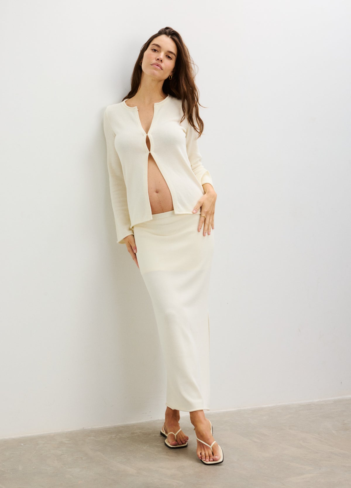 HATCH Collection The Liana Skirt in Off White