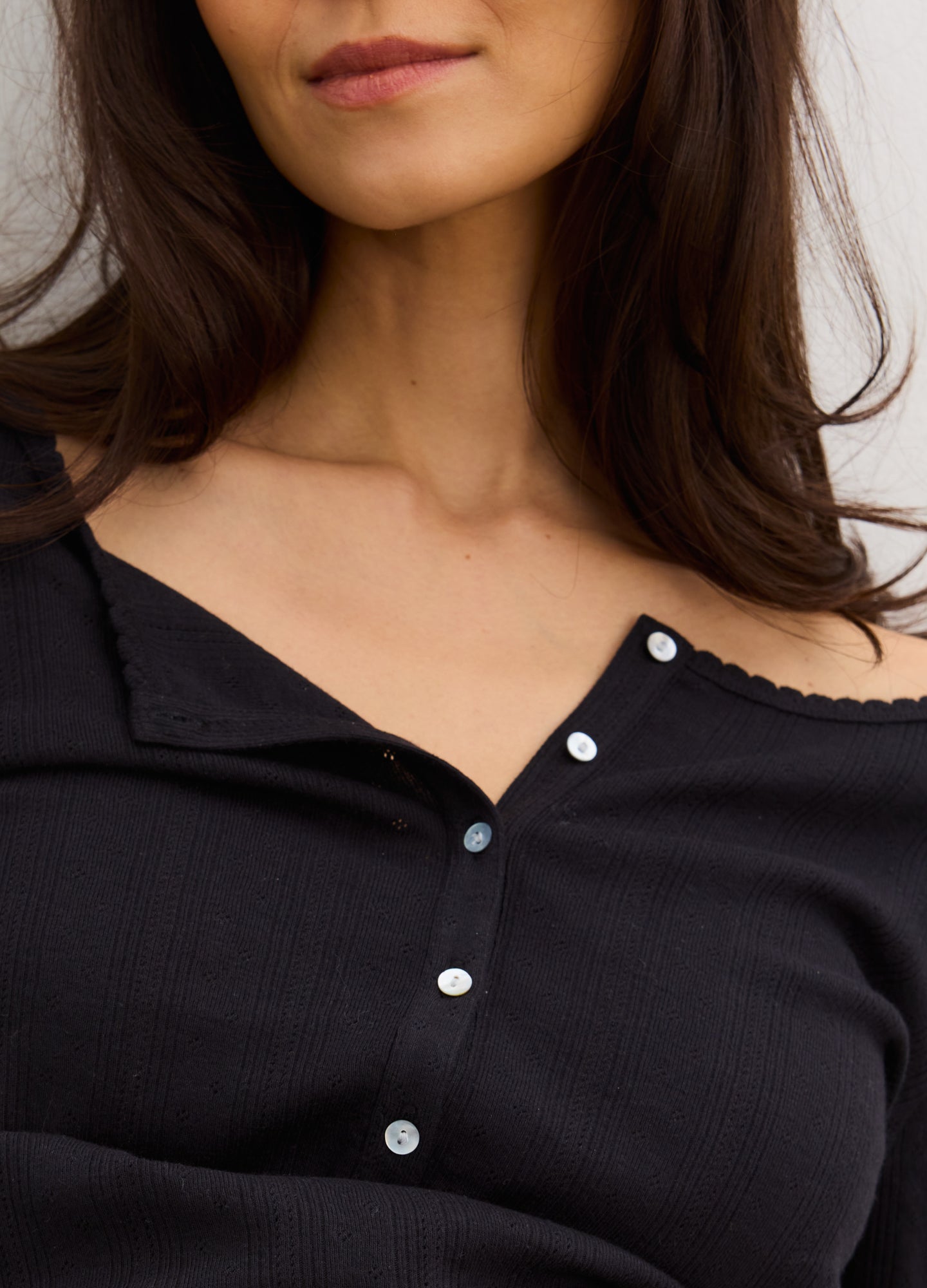 The Long Sleeve Pointelle Henley