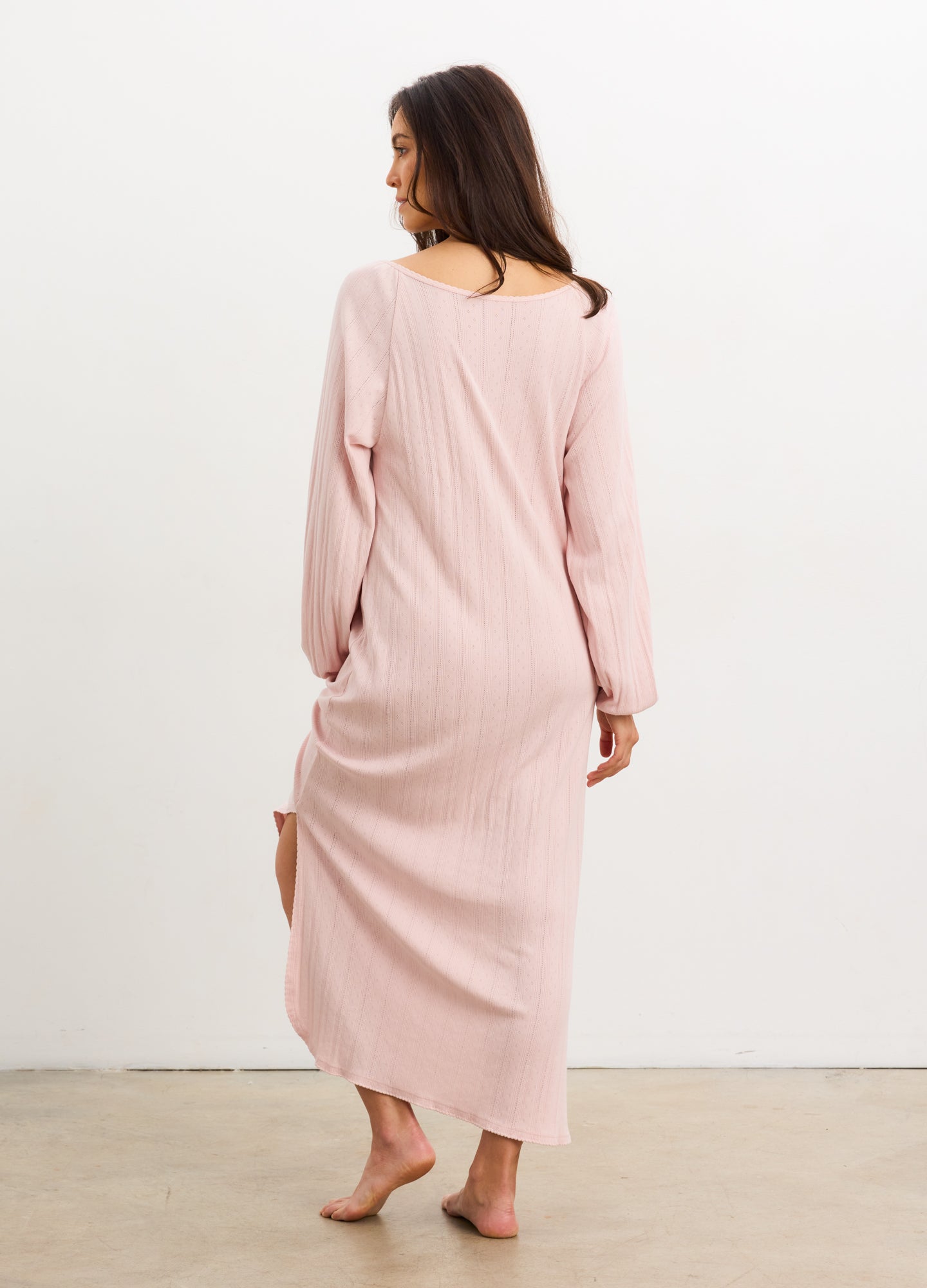 The Long Sleeve Pointelle Nightgown
