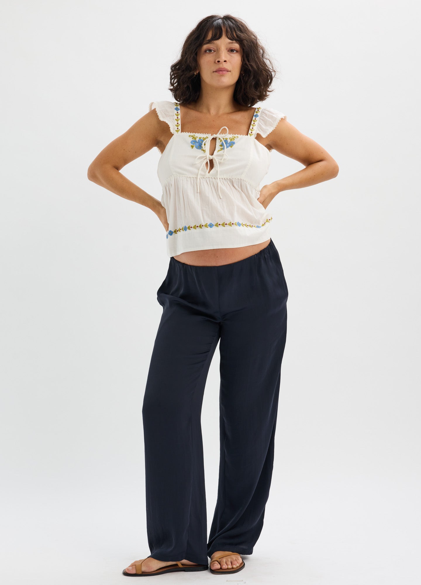 The Satin Celeste Pant | HATCH Maternity & Beauty Collection
