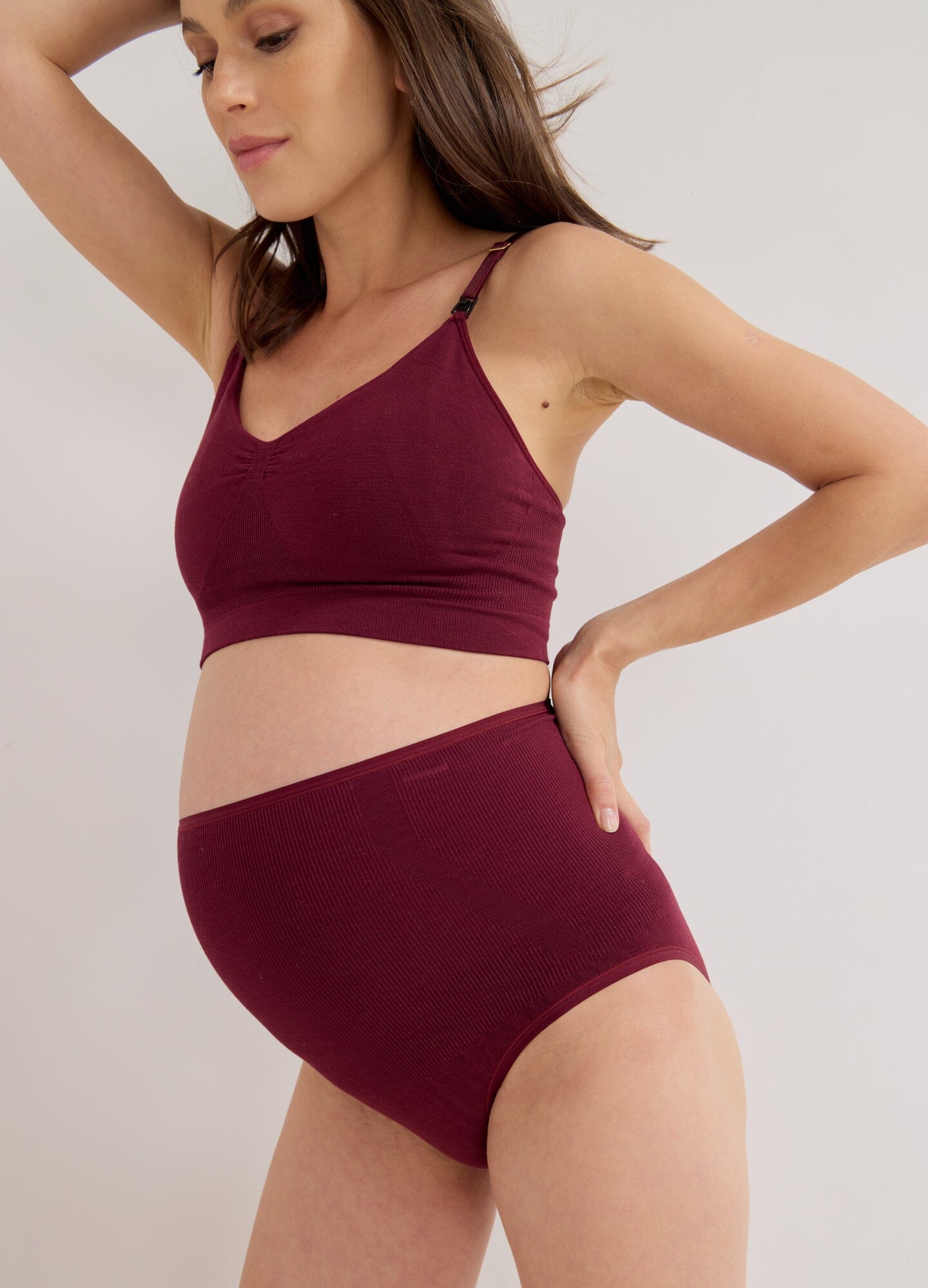 The Seamless Belly Brief - Orchid seamless maternity brief with high waist and soft stretchy fabric for pregnancy, nursing, and postpartum comfort.
