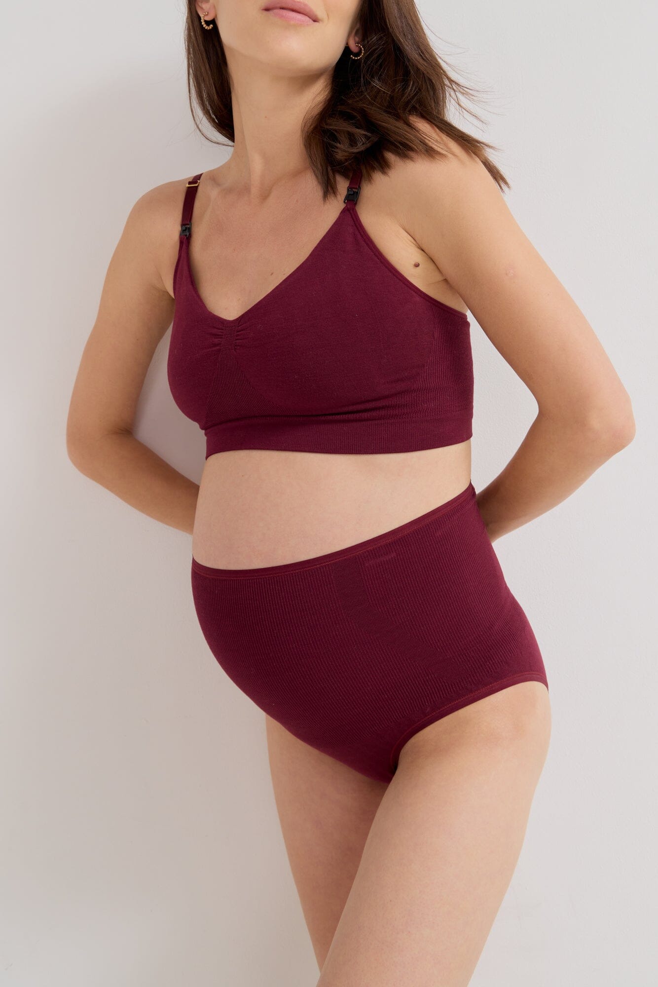 The Seamless Belly Brief - Orchid seamless maternity brief with high waist and soft stretchy fabric for pregnancy, nursing, and postpartum comfort.