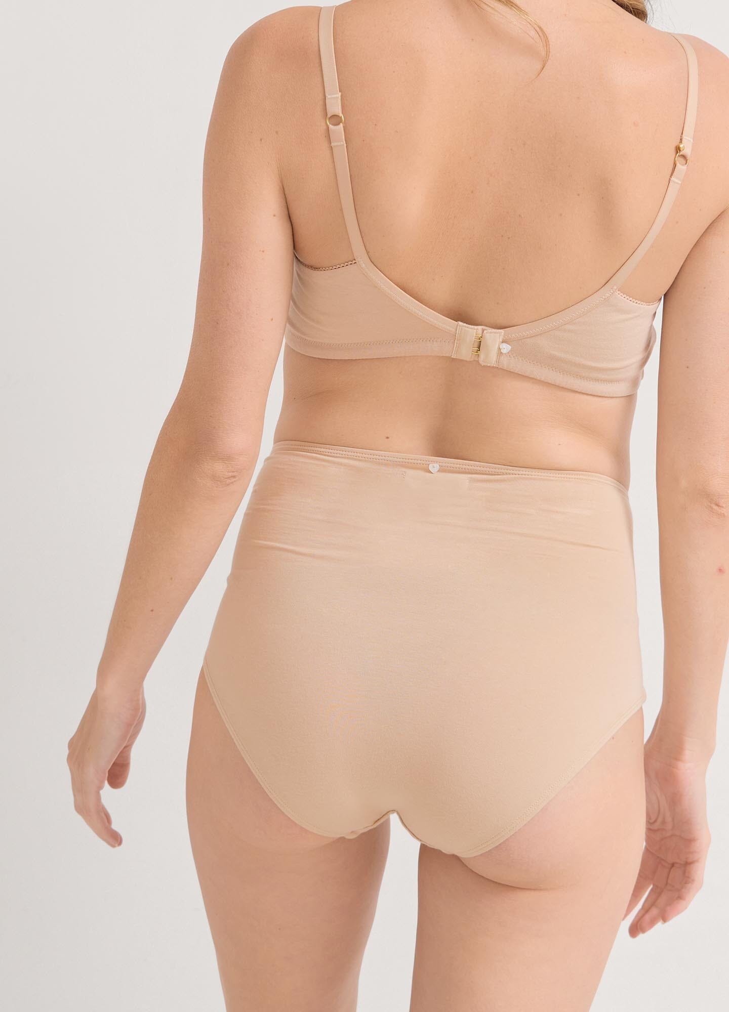 The Everyday Nursing Bra POS - Cream petite rosette nursing bra with adjustable straps designed for maternity, pregnancy, and postpartum comfort.