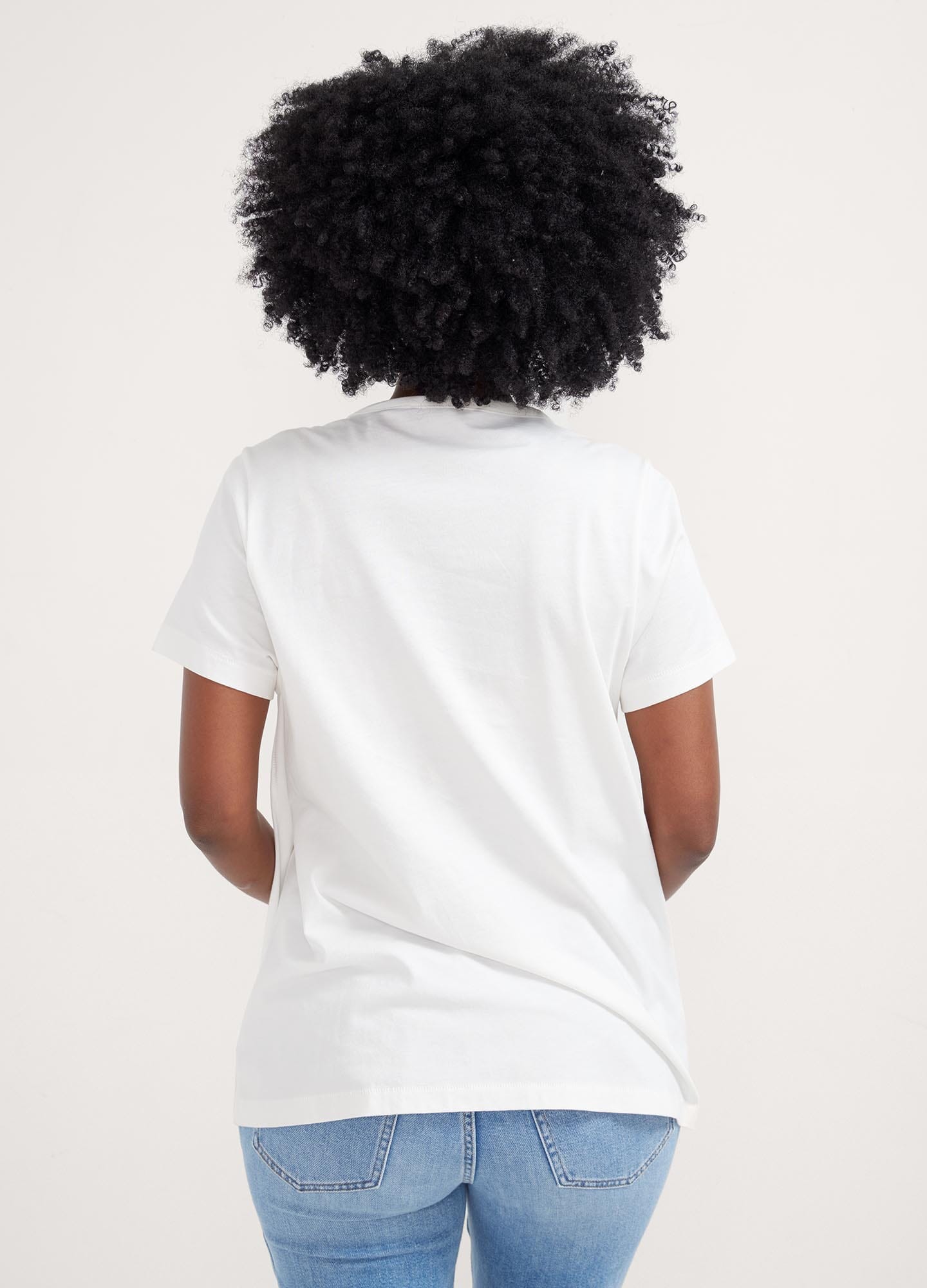 The Luxe Nursing Tee - White short-sleeve maternity nursing tee with scoop neckline, designed for pregnancy and postpartum comfort.