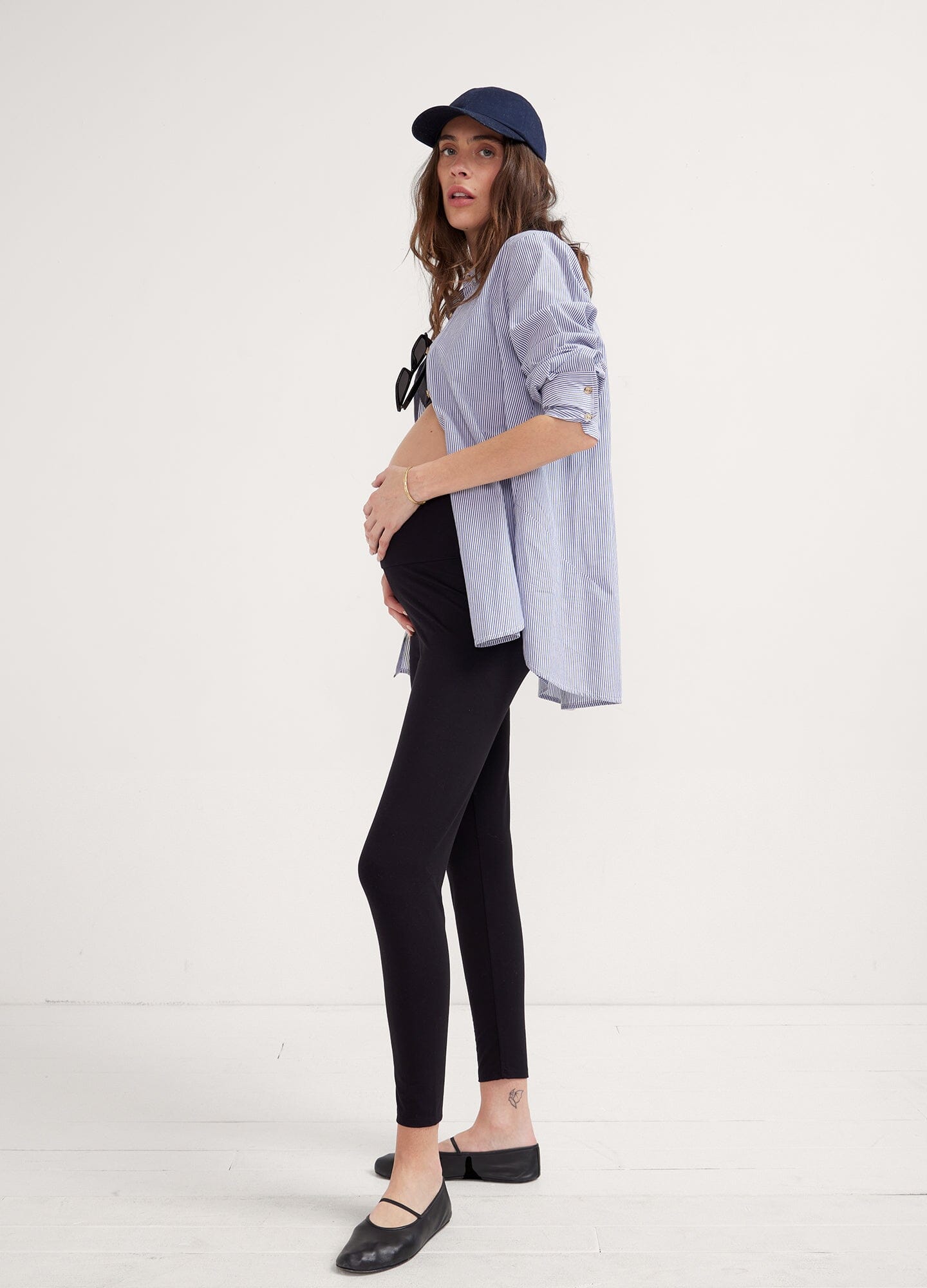 The Ultimate Before, During & After Legging - Black maternity leggings designed for pregnancy, nursing, and postpartum with a comfortable fit.