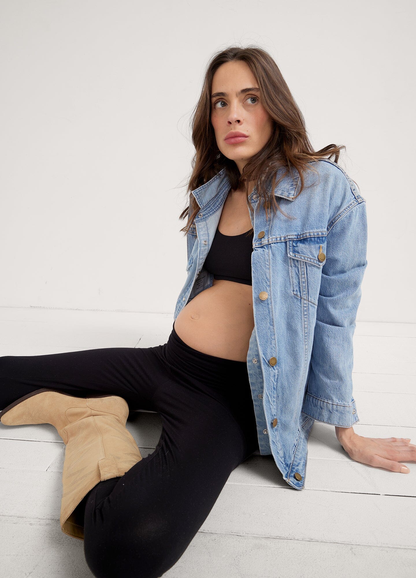 The Ultimate Before, During & After Legging - Black maternity leggings designed for pregnancy, nursing, and postpartum with a comfortable fit.