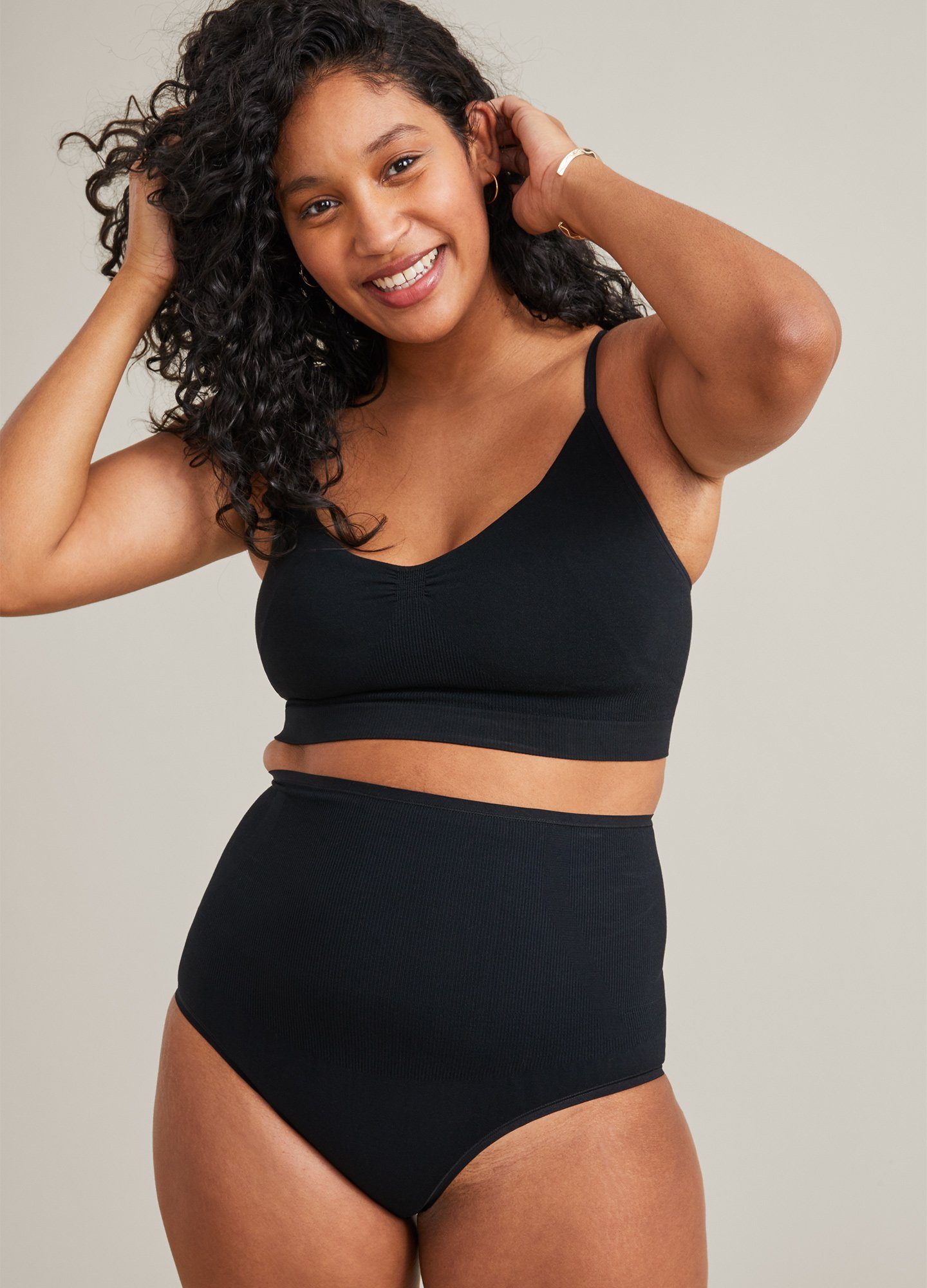 The Seamless Belly Brief - Black seamless high-waisted belly brief designed for maternity, pregnancy, nursing, and postpartum support.