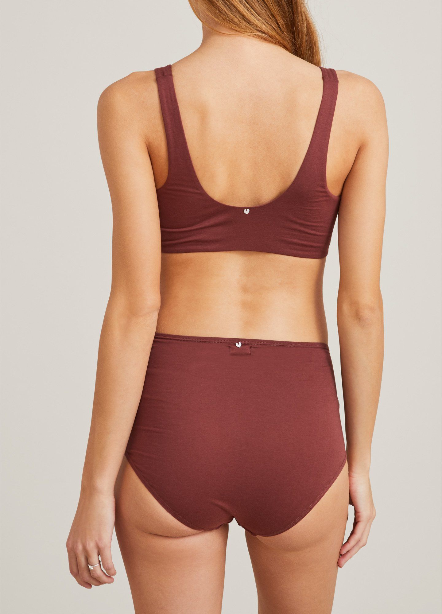 The High Tuck Brief - Maternity high-rise tuck brief in anise brown with soft stretch fabric designed for pregnancy, nursing, and postpartum.