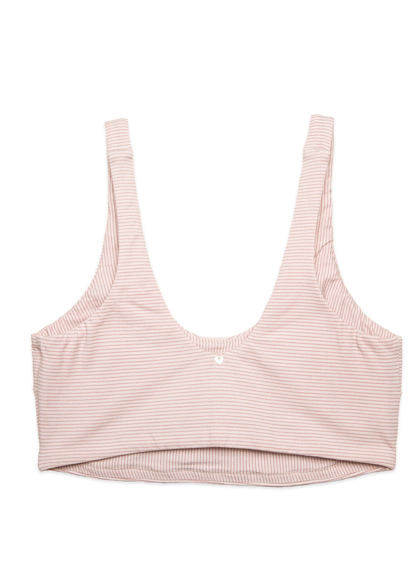 Soft light pink maternity bra with wide adjustable straps and seamless design.