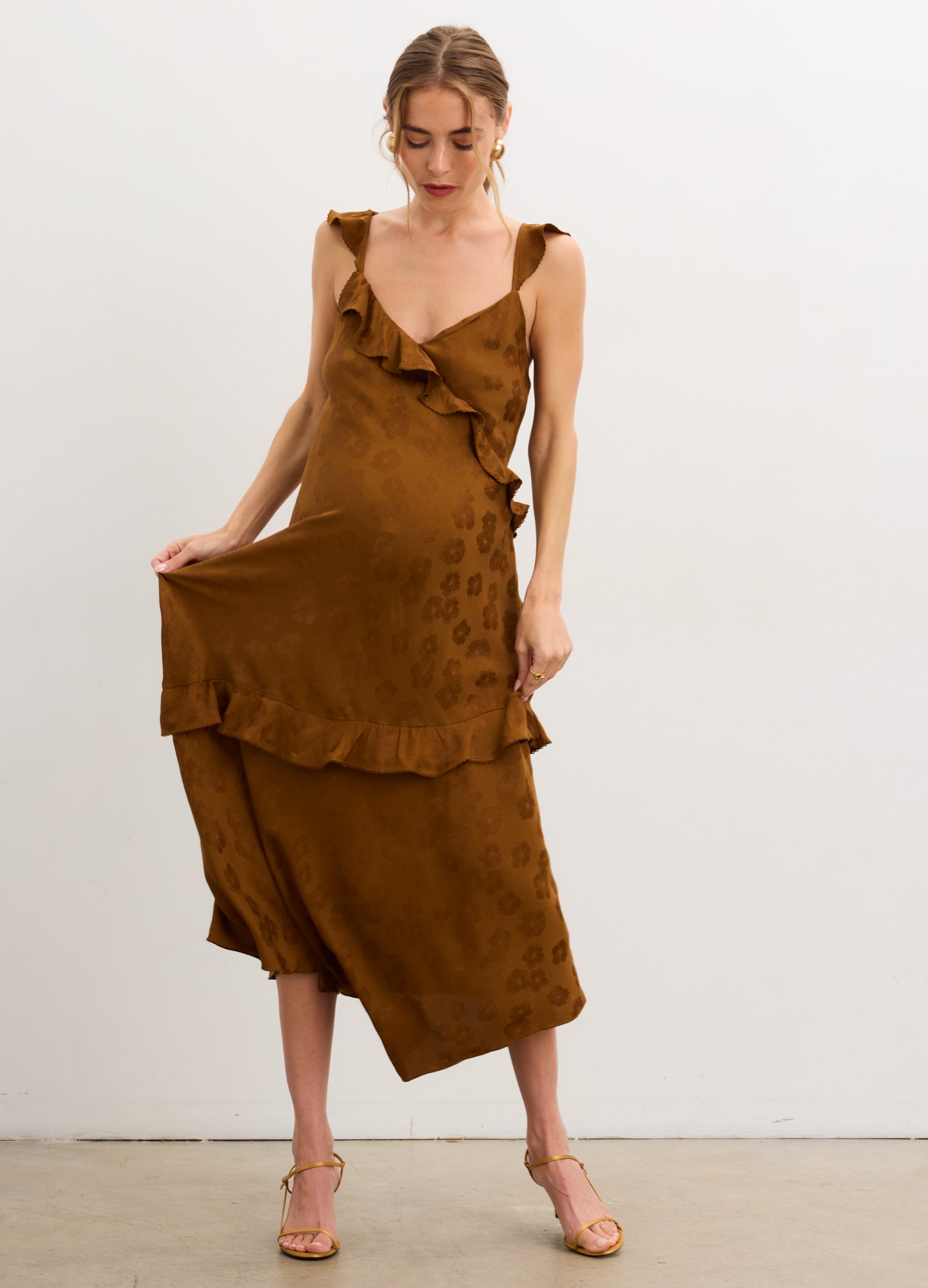 The Amelia Jacquard Bias Slip Dress