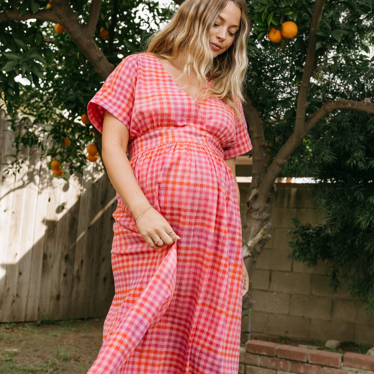 HATCH Collection The Plaid Carolina Dress in Sunset Gingham