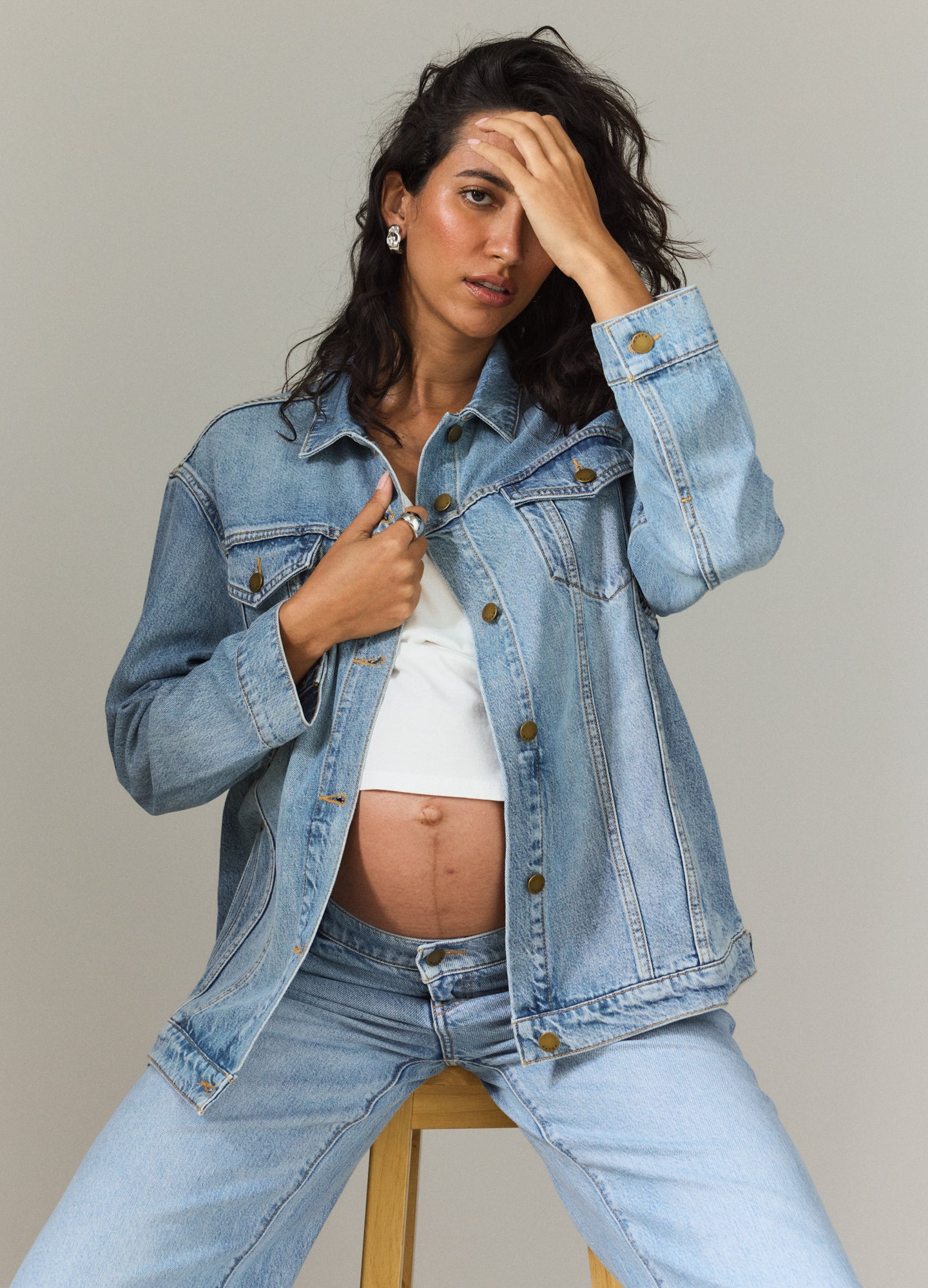 Classic Maternity Jean Jacket