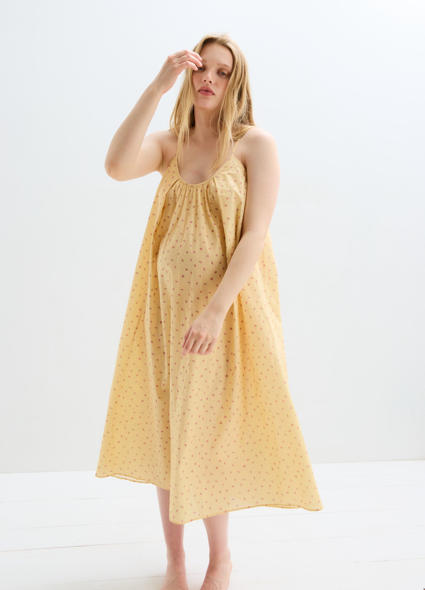 cotton nightwear dress HATCH Collection The Cotton Nursing Nightgown in Sleepy Rose
