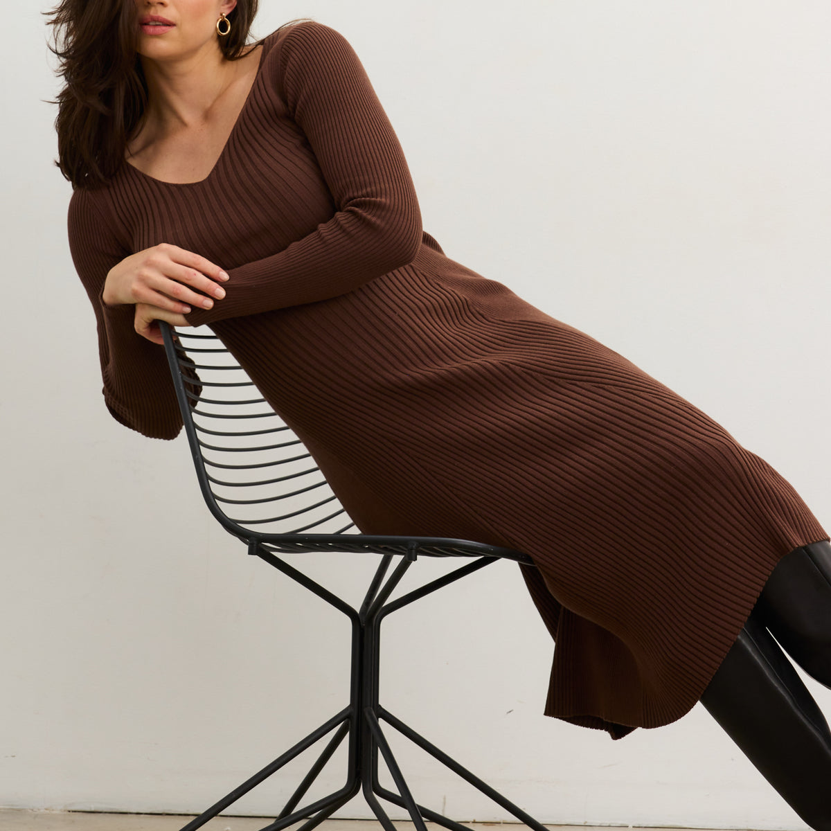 sweater dress brown Ingrid & Isabel Button Front Sweater Maternity Dress - Taupe main image 0