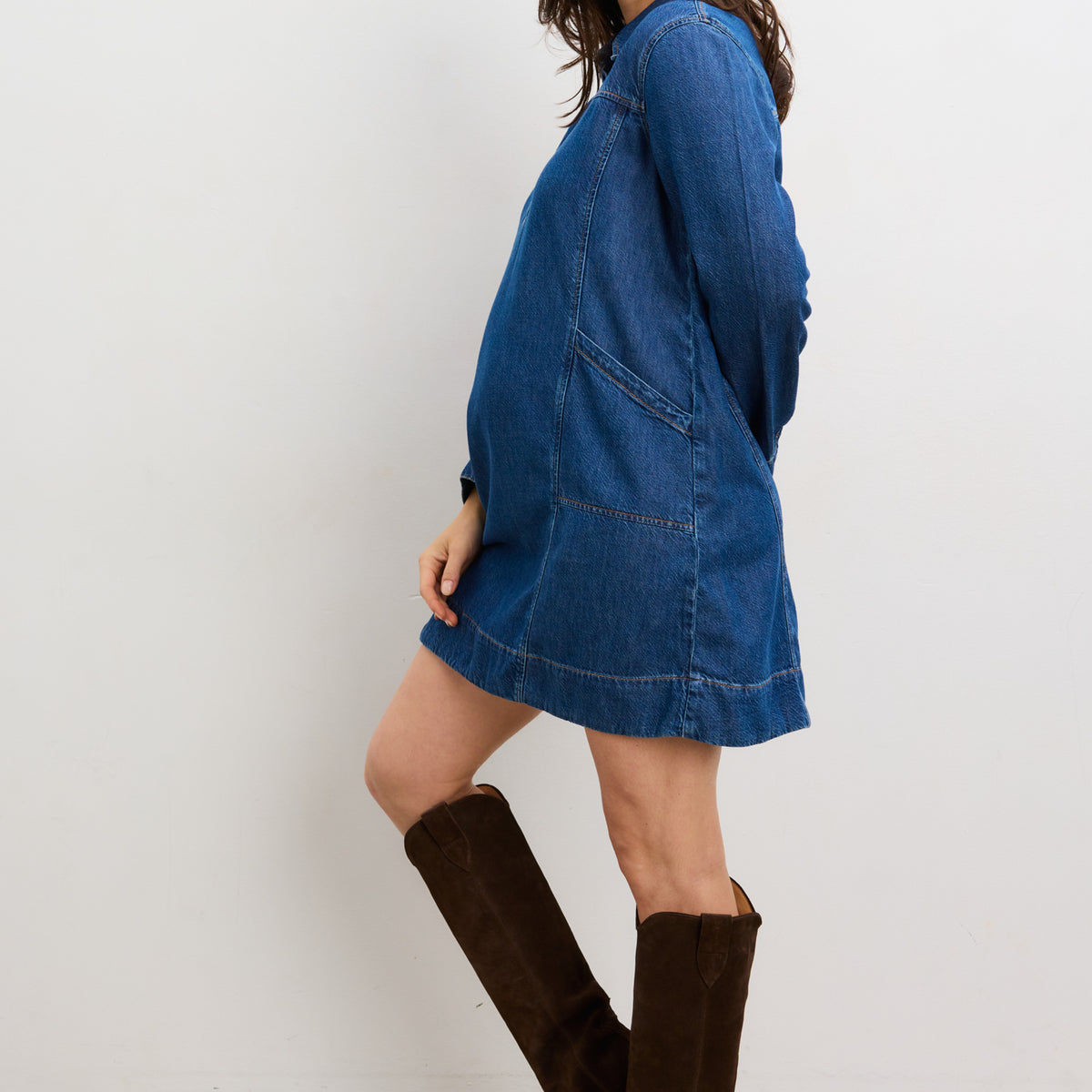 white christmas dresses Saddle Stitch Denim Skirt – Gypsy Outlaw & Co main image 1