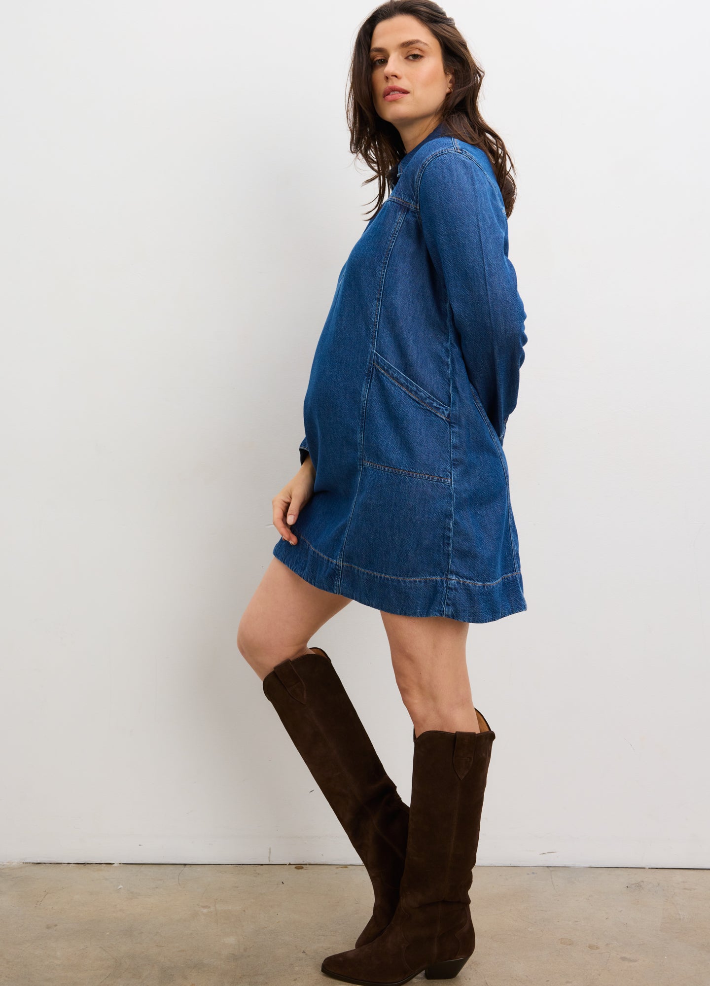 The Drapey Denim Mini Dress