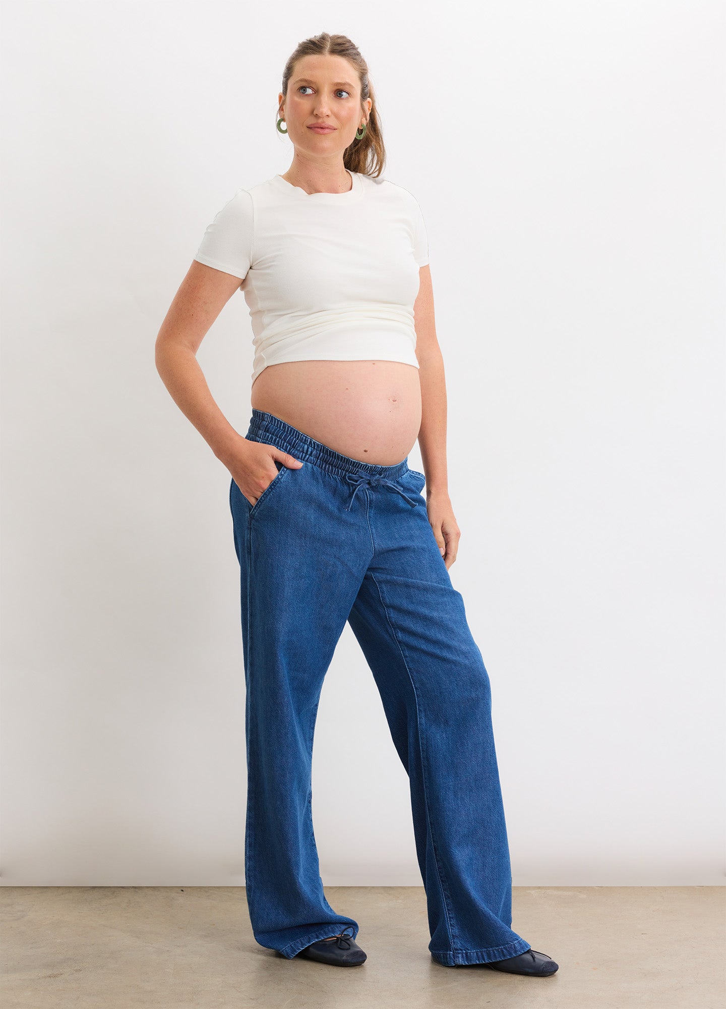 The Drapey Denim Wide Leg Pant
