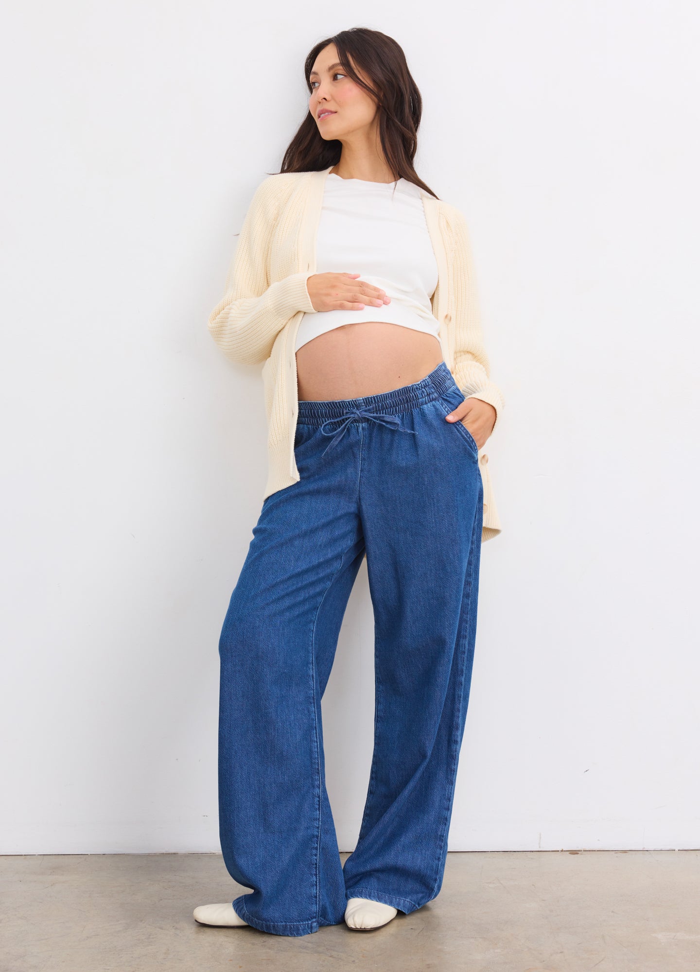 The Drapey Denim Wide Leg Pant