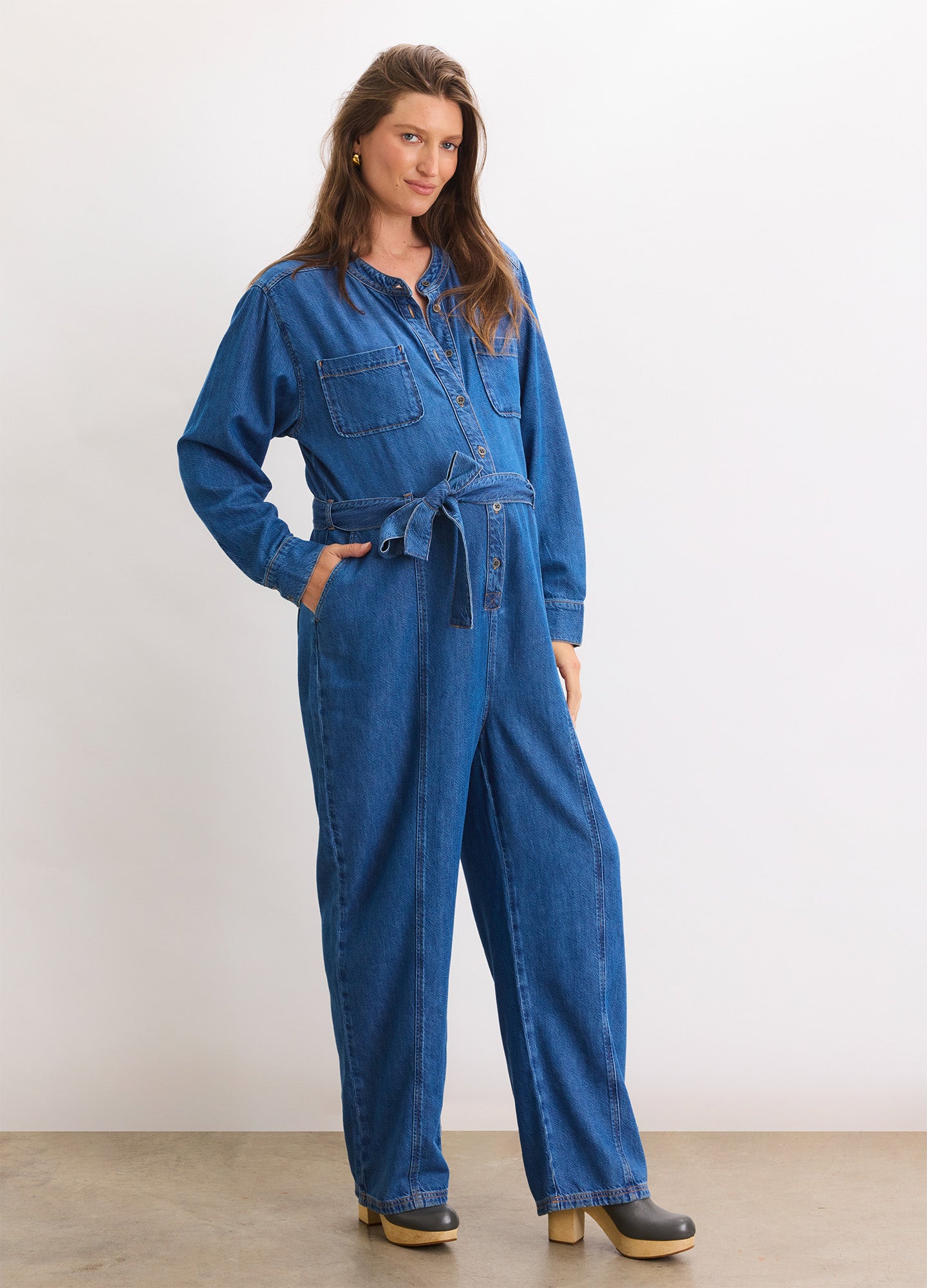 The Drapey Denim Jumpsuit