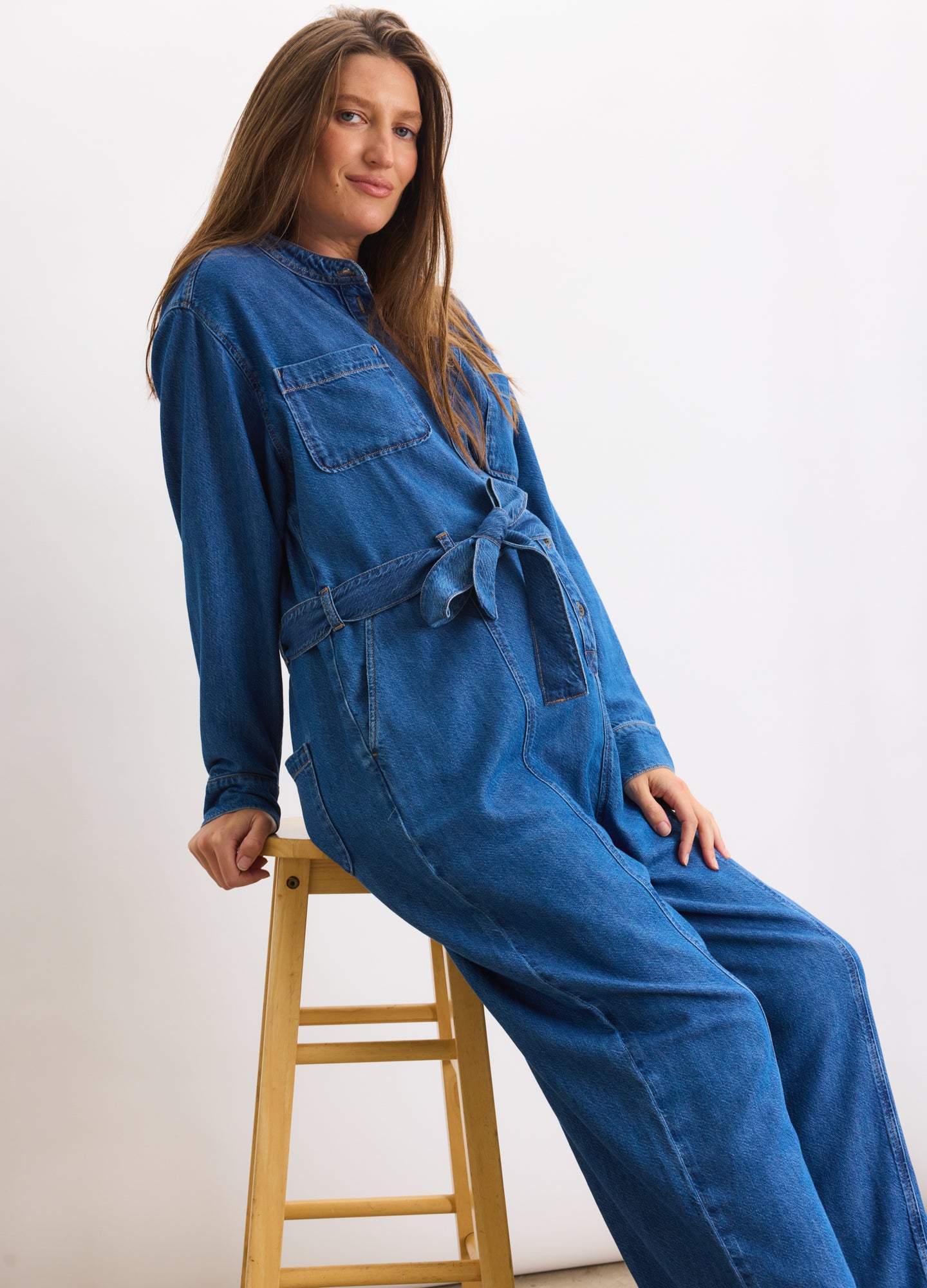 The Drapey Denim Jumpsuit