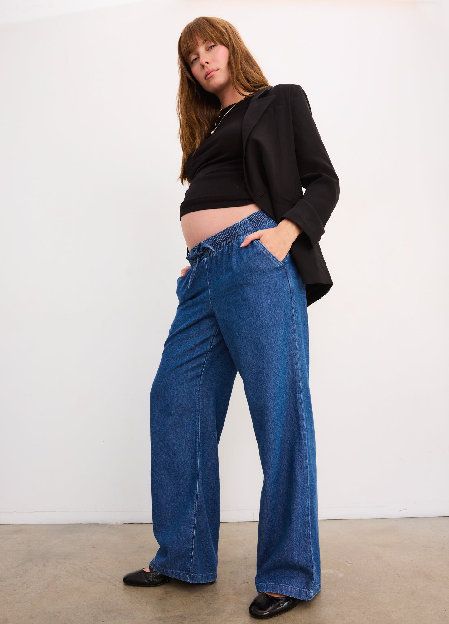 The Drapey Denim Wide Leg Pant
