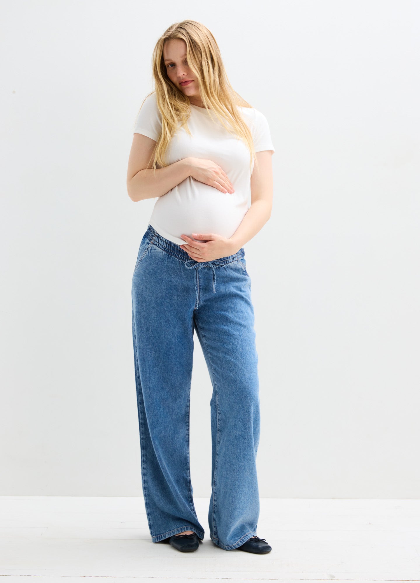 The Drapey Denim Wide Leg Pant | HATCH Maternity & Beauty Collection