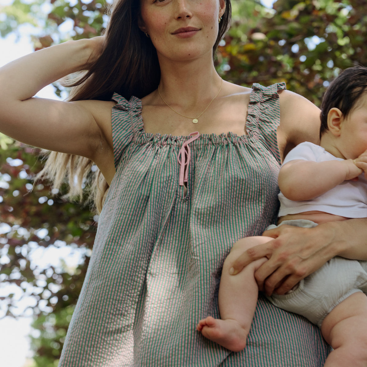 denim dress with cutouts Jendue Women's Sosa Maxi - Stylish Cutout Jean Dress As your wardrobes Bff Made In USA Dusty Color:Pistachio ($118.66) Linen Clothing Women