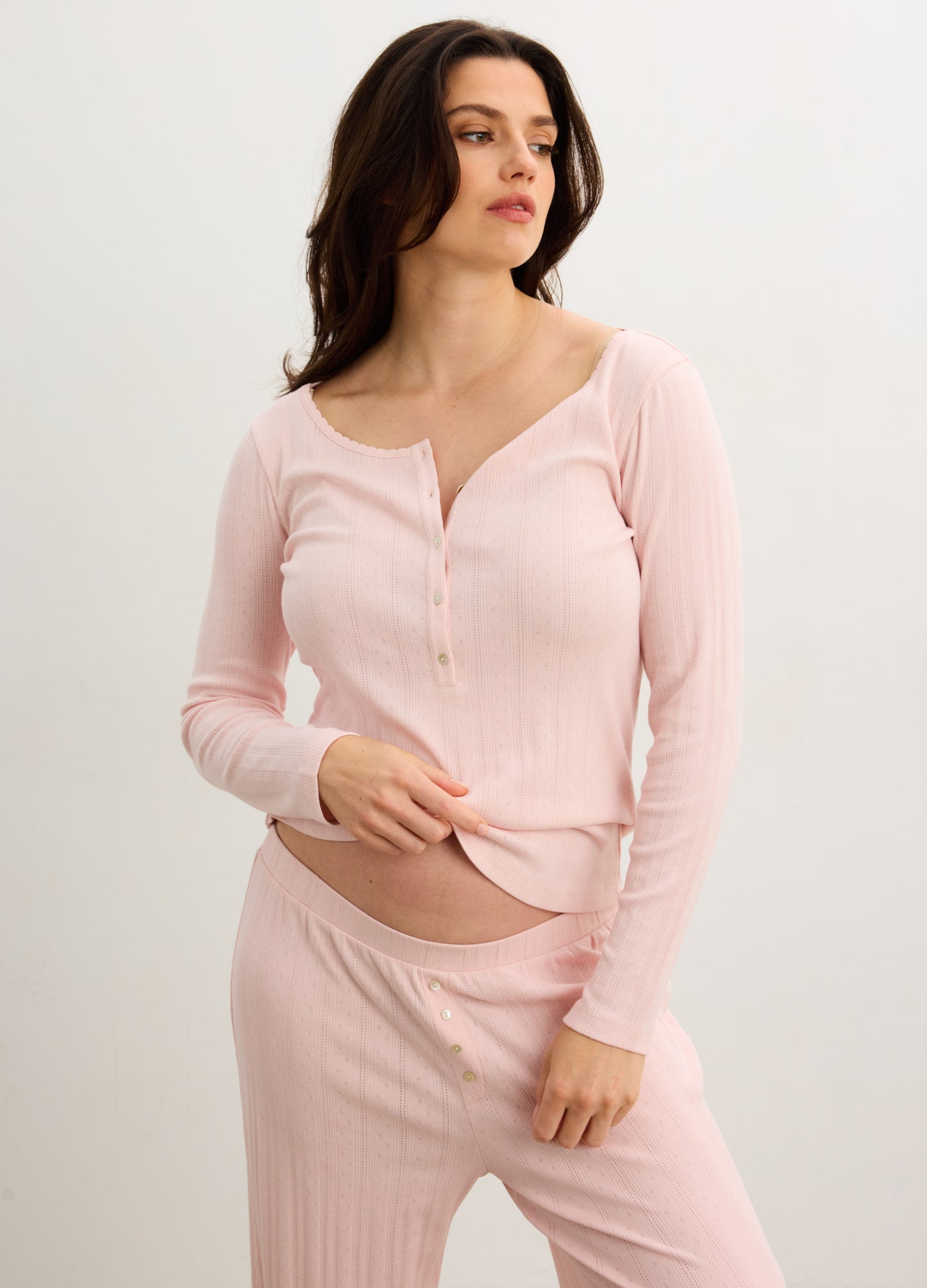 The Long Sleeve Pointelle Henley