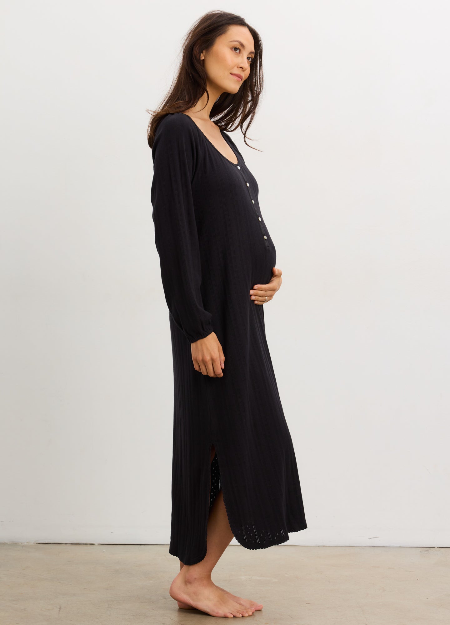 The Long Sleeve Pointelle Nightgown