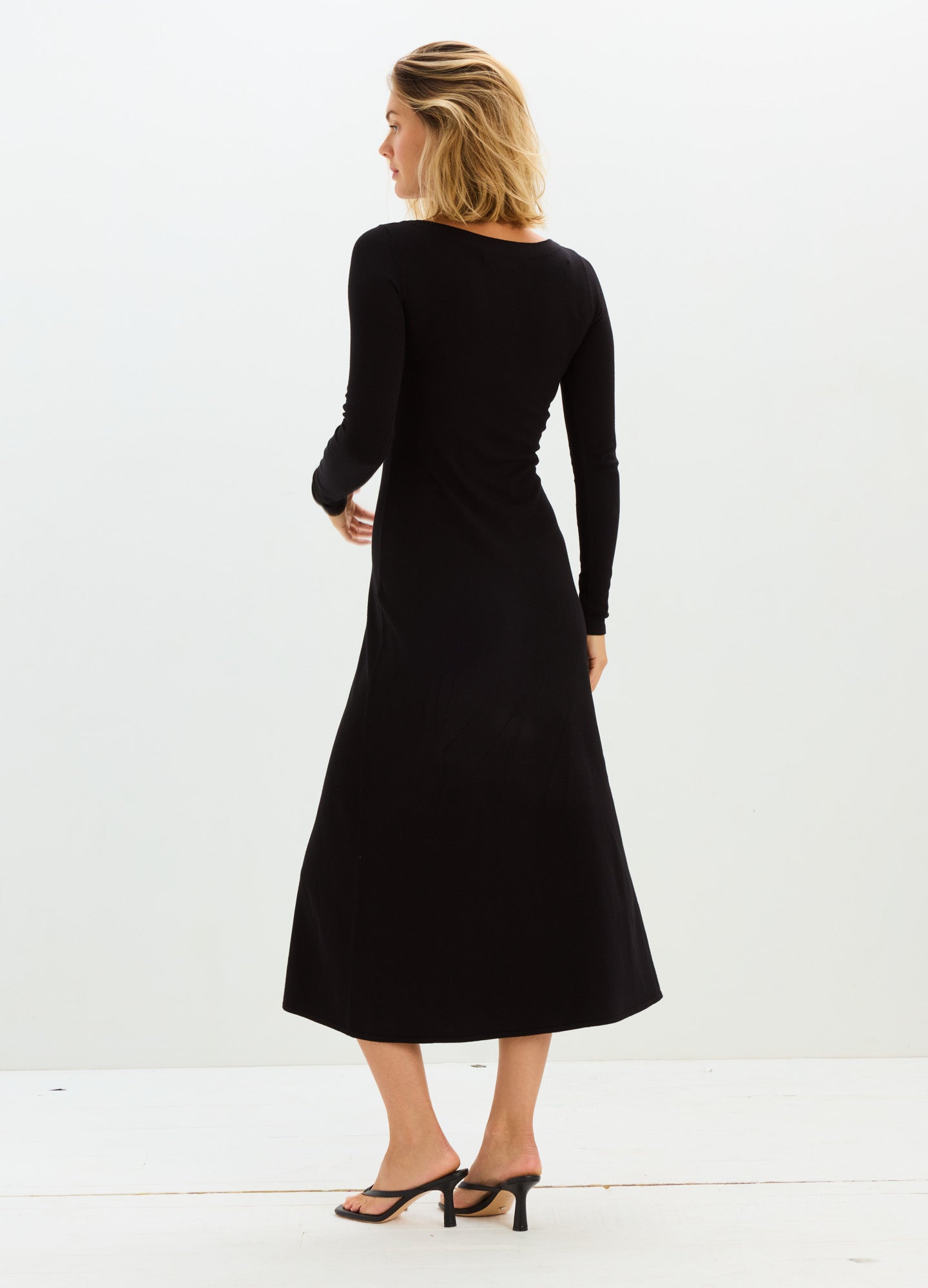 ワンピース andwang Soft Ribbon Knit Dress black The Softsculpt Knit Arden Dress