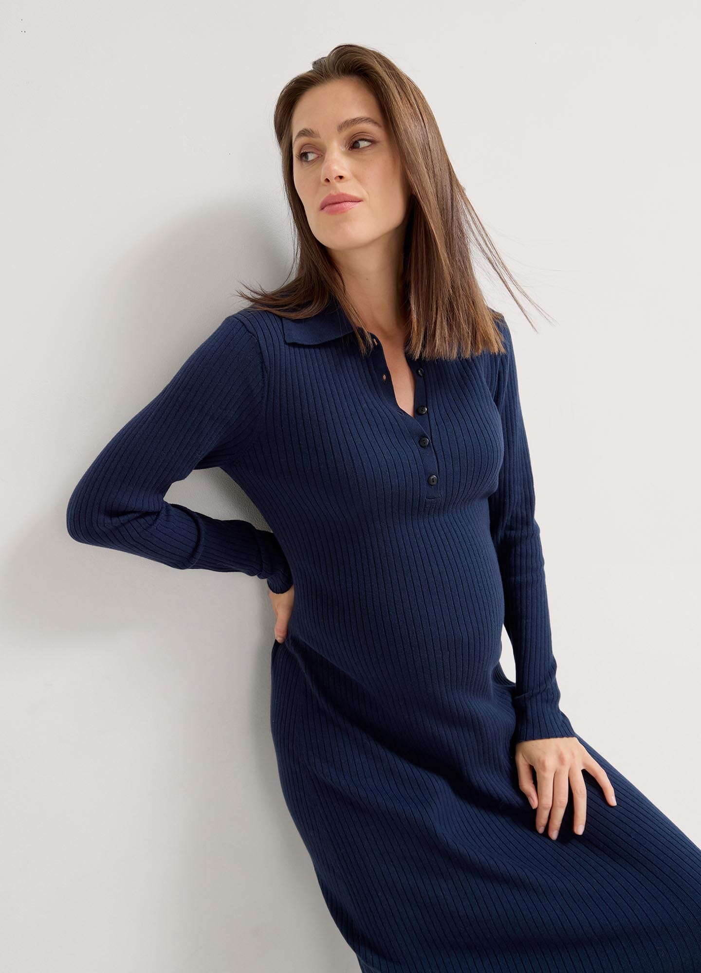 The Averie Polo Rib Sweater Dress The Averie Polo Rib Sweater Dress