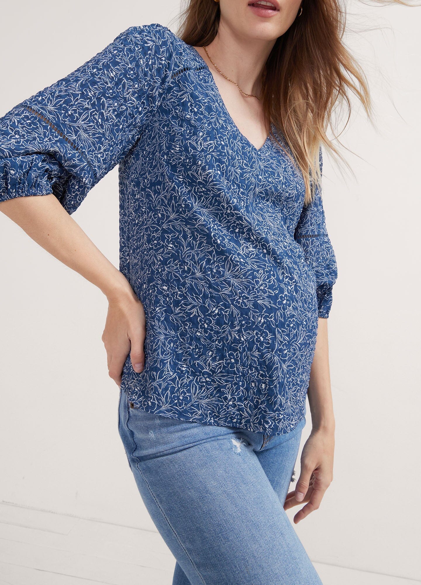 color:blue/white resort floral