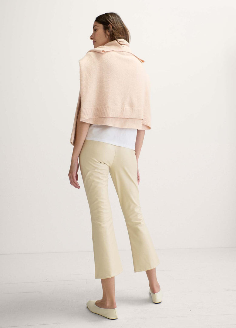 The Vegan Stretch Leather Crop Flare