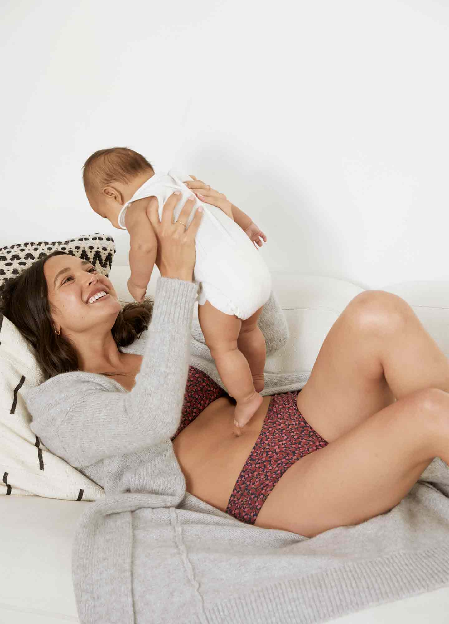 The Everyday Brief - Soft pink maternity briefs with delicate wildflower print, designed for pregnancy, nursing, and postpartum comfort.