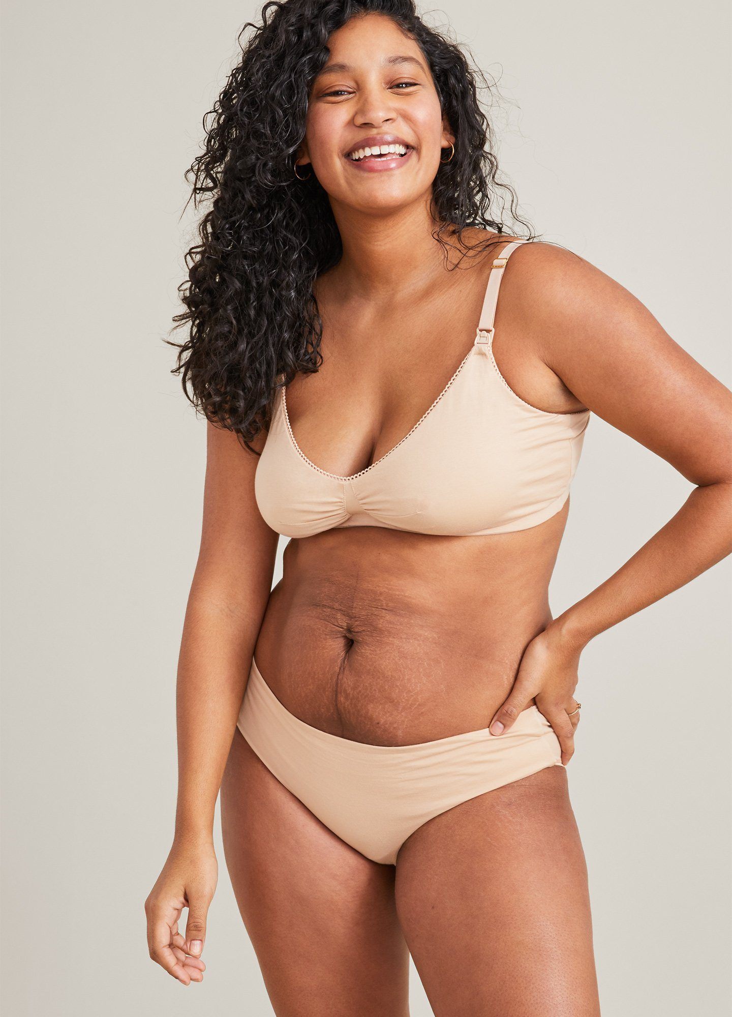 The Everyday Brief - Soft pink maternity briefs with delicate wildflower print, designed for pregnancy, nursing, and postpartum comfort.