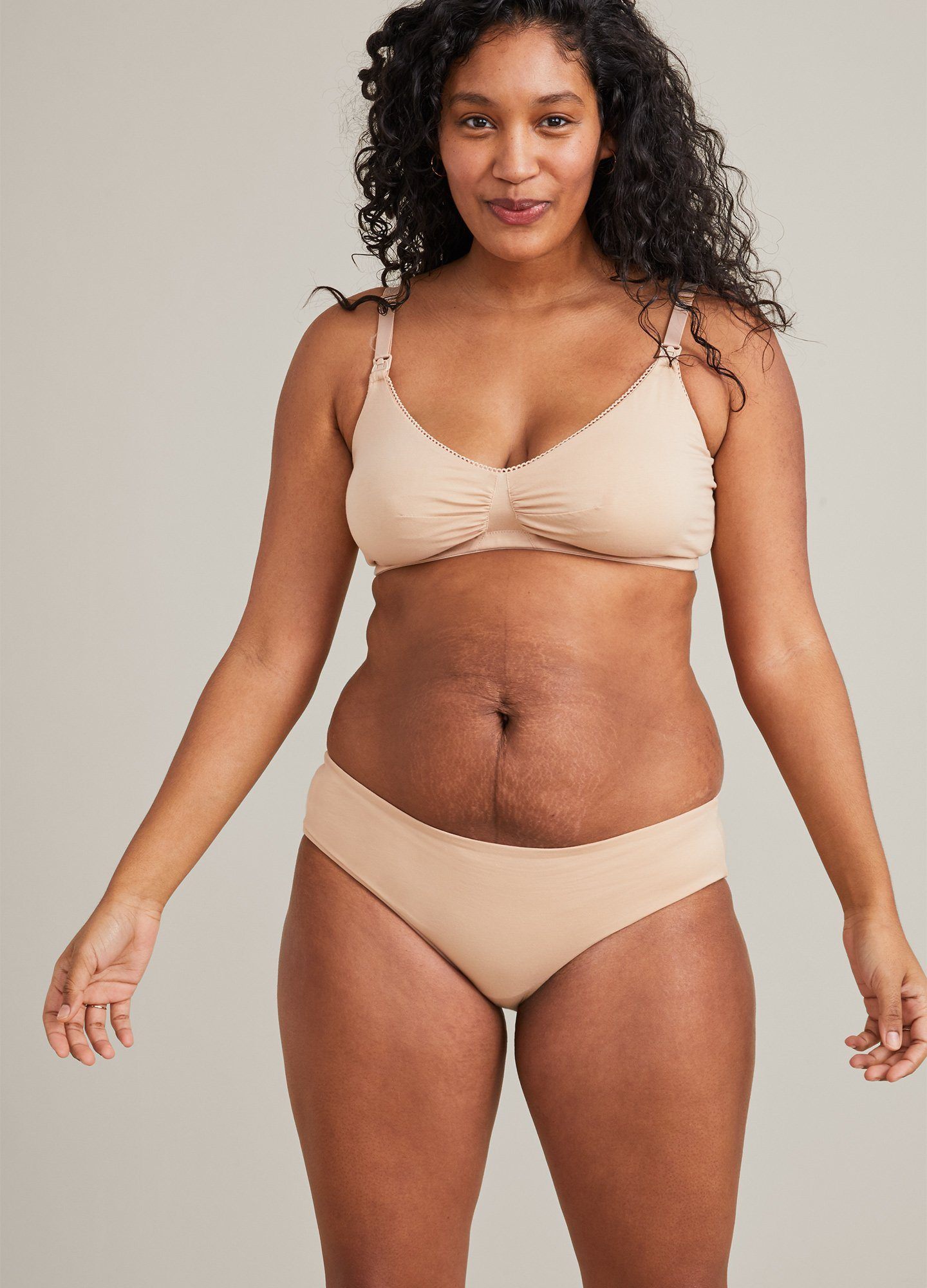 The Everyday Brief - Soft pink maternity briefs with delicate wildflower print, designed for pregnancy, nursing, and postpartum comfort.