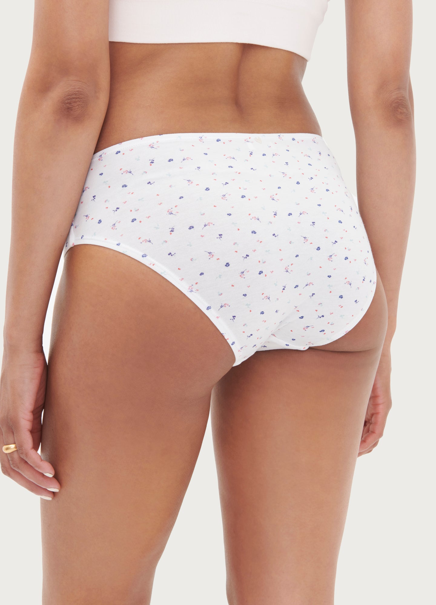 The Everyday Brief - Soft pink maternity briefs with delicate wildflower print, designed for pregnancy, nursing, and postpartum comfort.