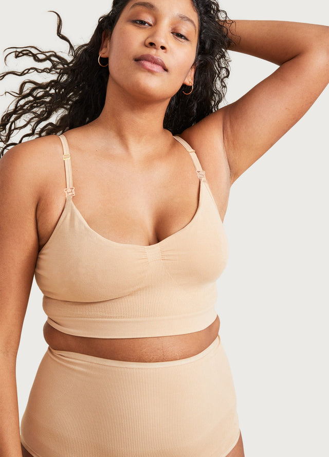  Essential Pump&Nurse Bra, All in One Nursing and Hands Free  Pumping Bra, US Company, Nude S : Clothing, Shoes & Jewelry