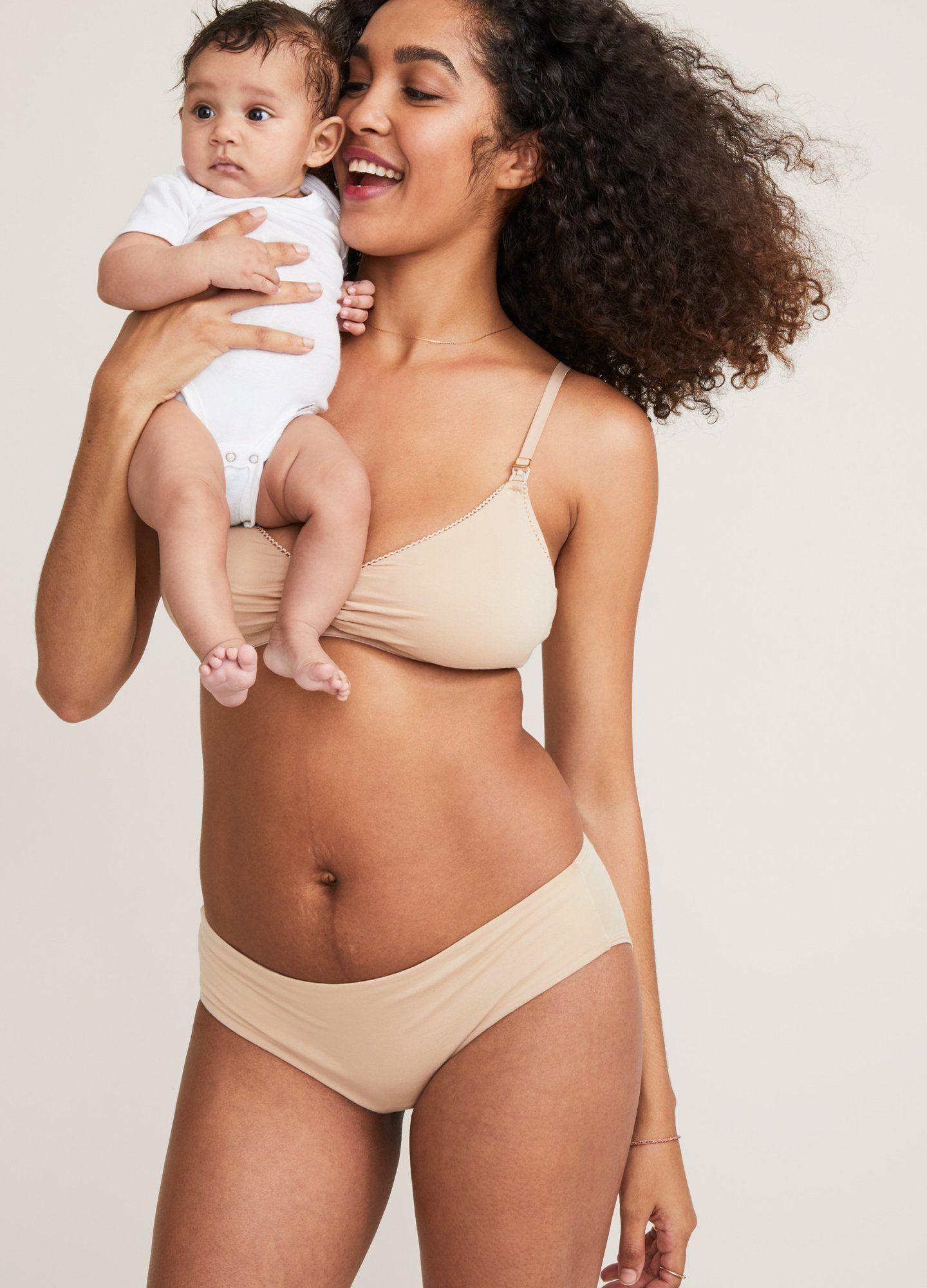 The Everyday Brief - Soft pink maternity briefs with delicate wildflower print, designed for pregnancy, nursing, and postpartum comfort.
