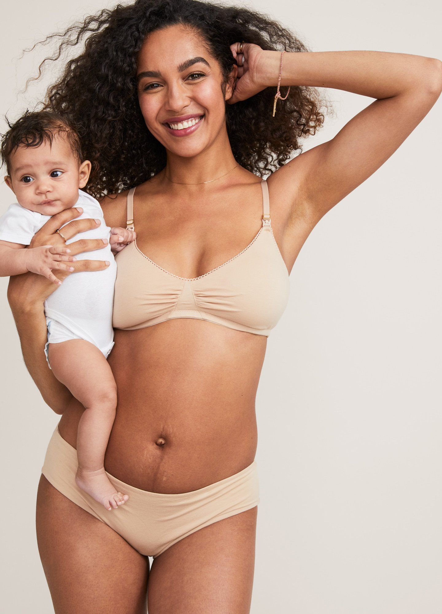 The Everyday Brief - Soft pink maternity briefs with delicate wildflower print, designed for pregnancy, nursing, and postpartum comfort.