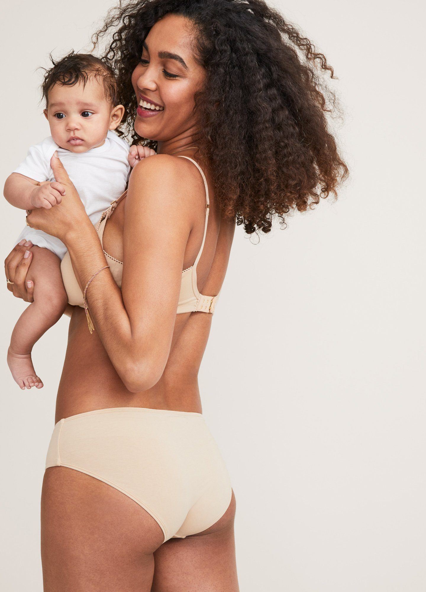 The Everyday Brief - Soft pink maternity briefs with delicate wildflower print, designed for pregnancy, nursing, and postpartum comfort.