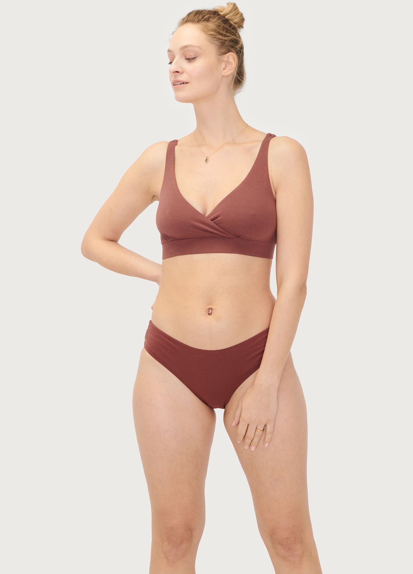 The Everyday Brief - Soft pink maternity briefs with delicate wildflower print, designed for pregnancy, nursing, and postpartum comfort.